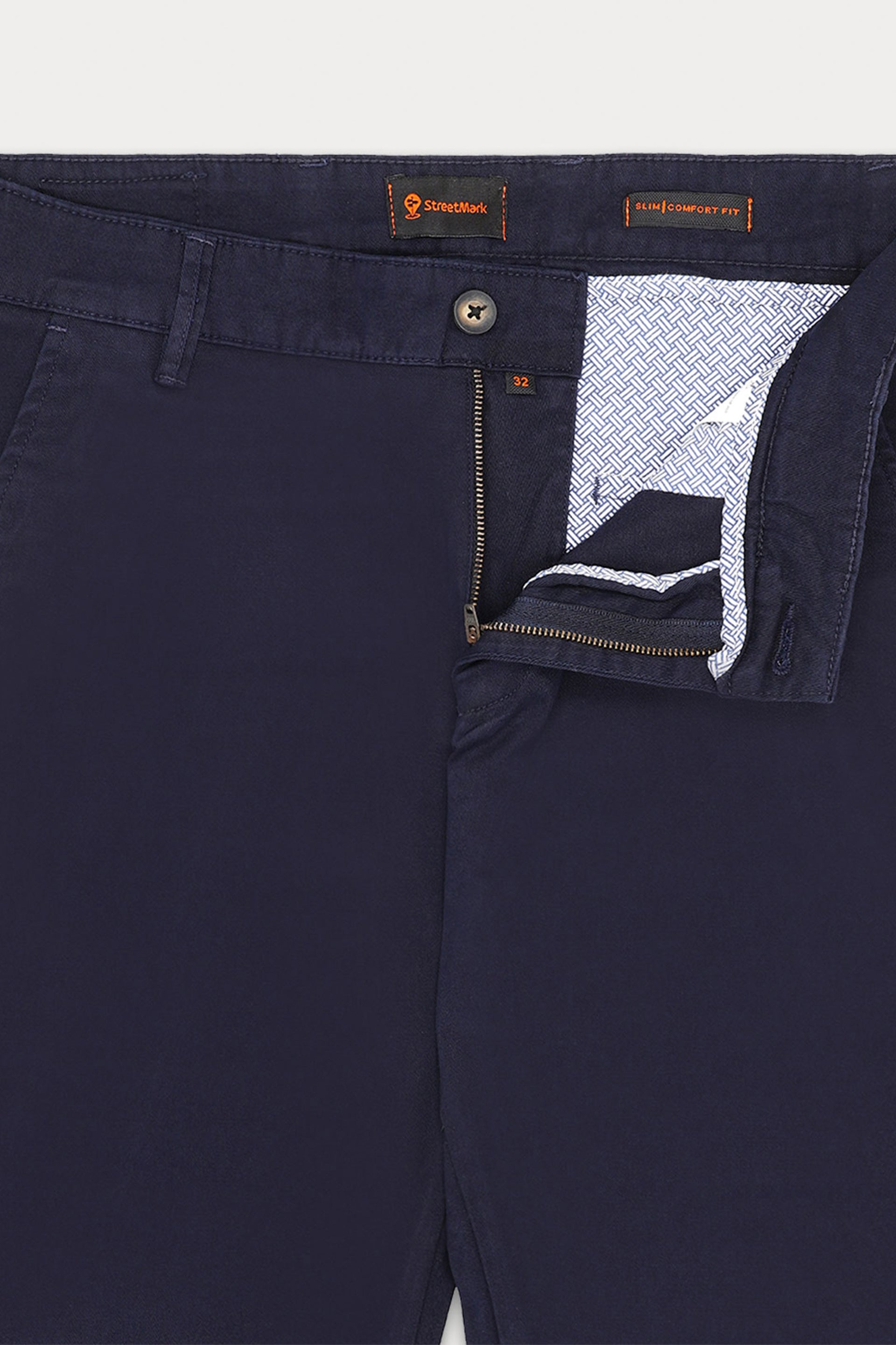 Navy Basic Cotton Trouser