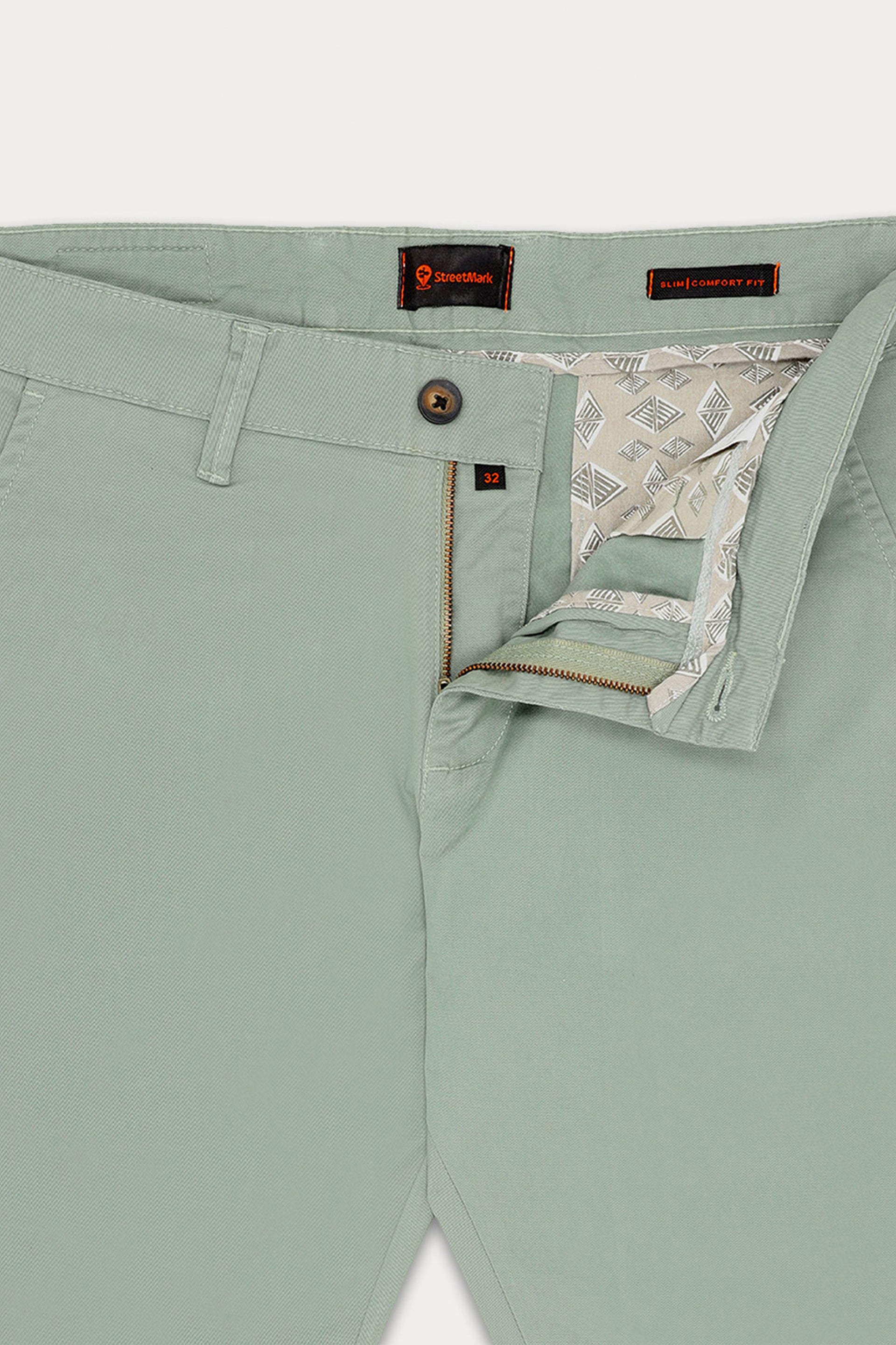 Sage Green Basic Cotton Trouser