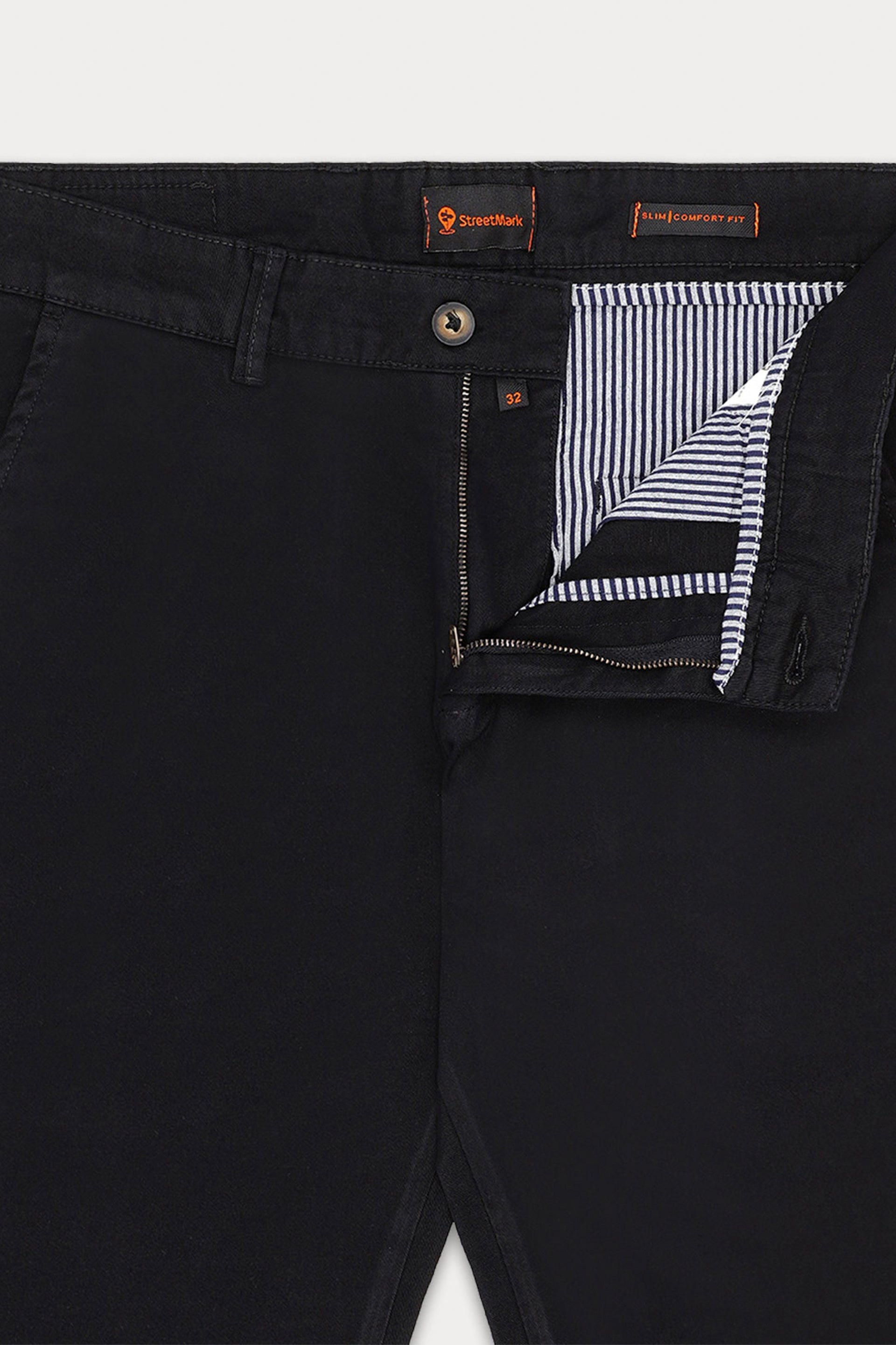 Black Basic Cotton Trouser