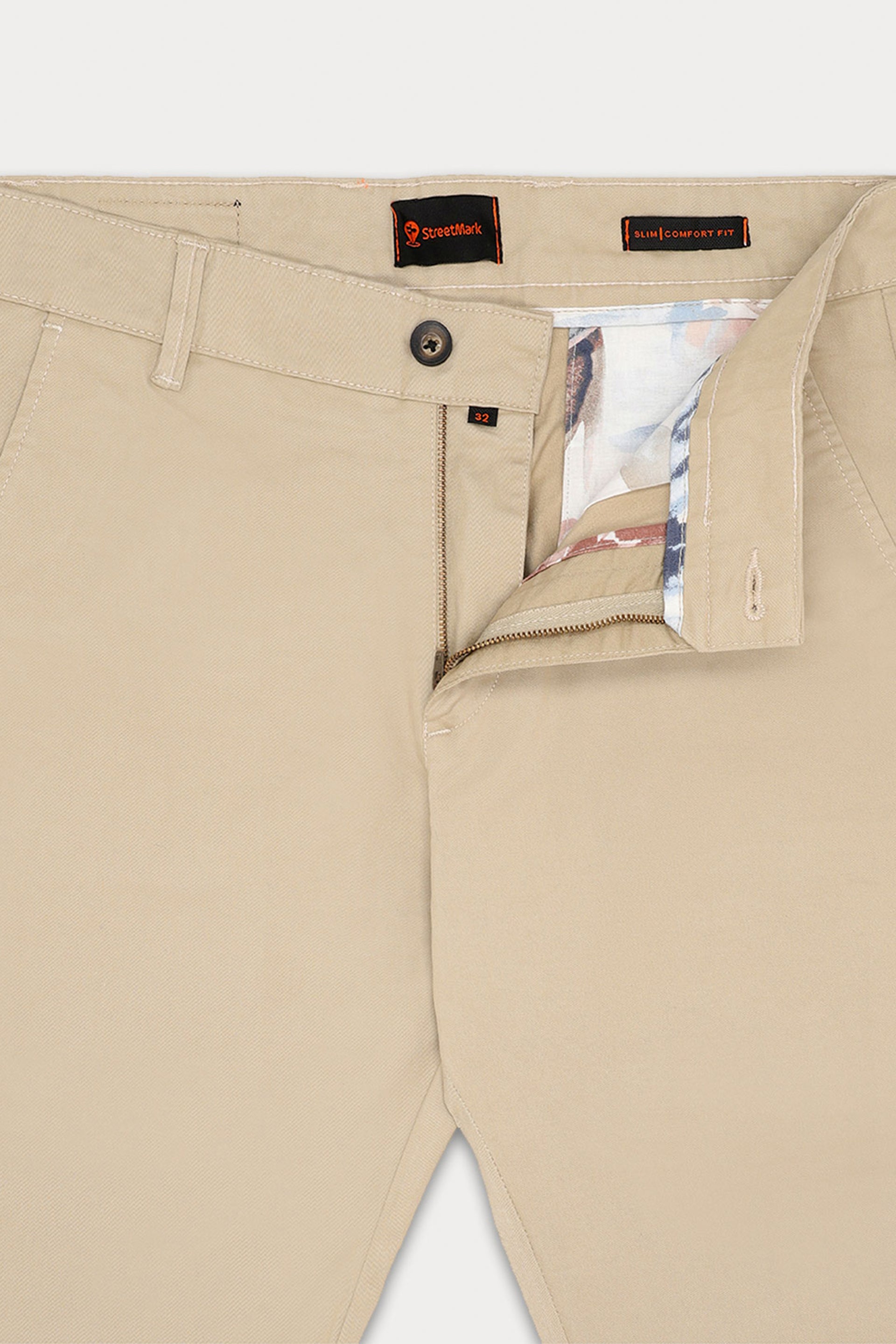 Sand Brown Basic Cotton Trouser