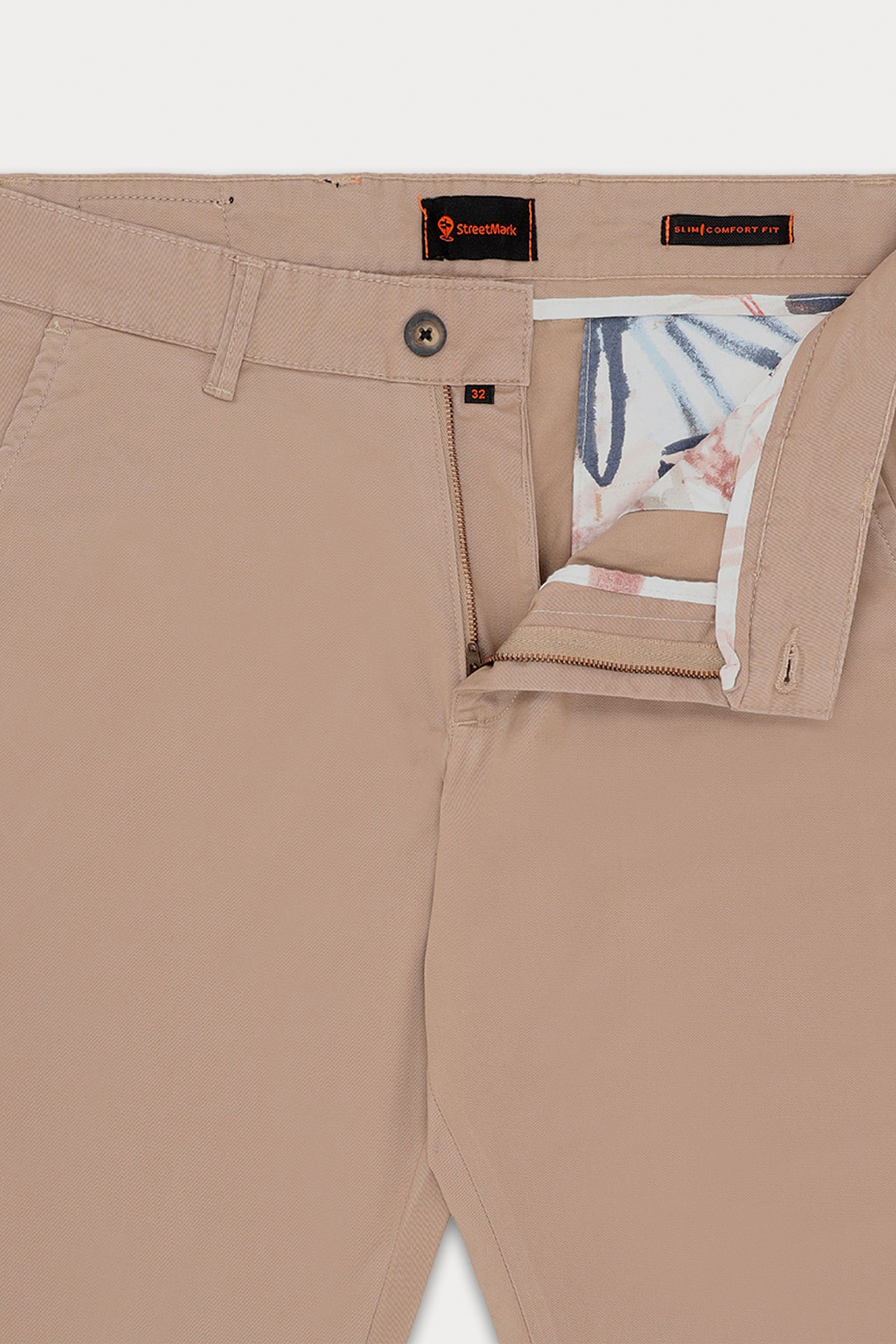 Tan Brown Basic Cotton Trouser