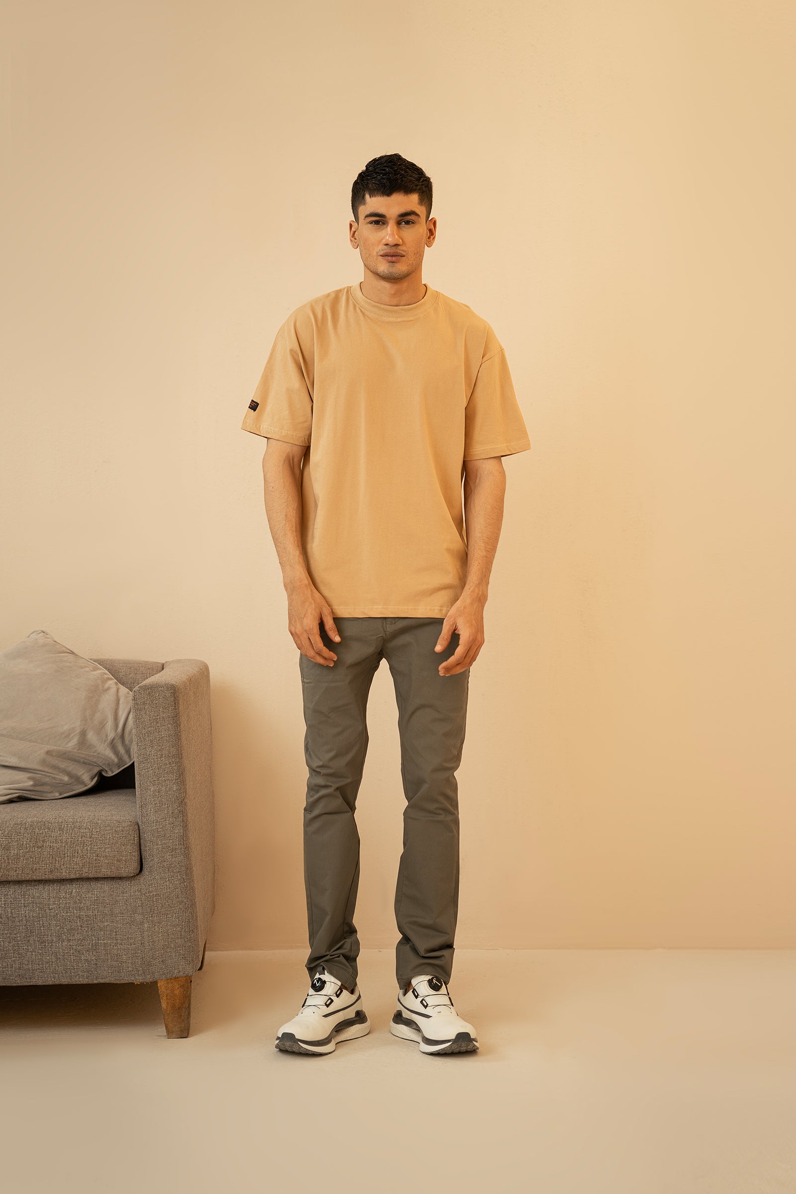 Beige Basic Street Fit T-Shirt