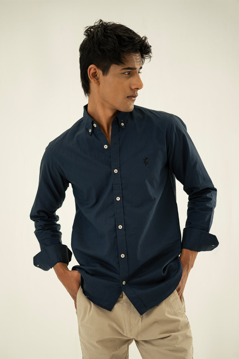 Navy Oxford Button Down Shirt