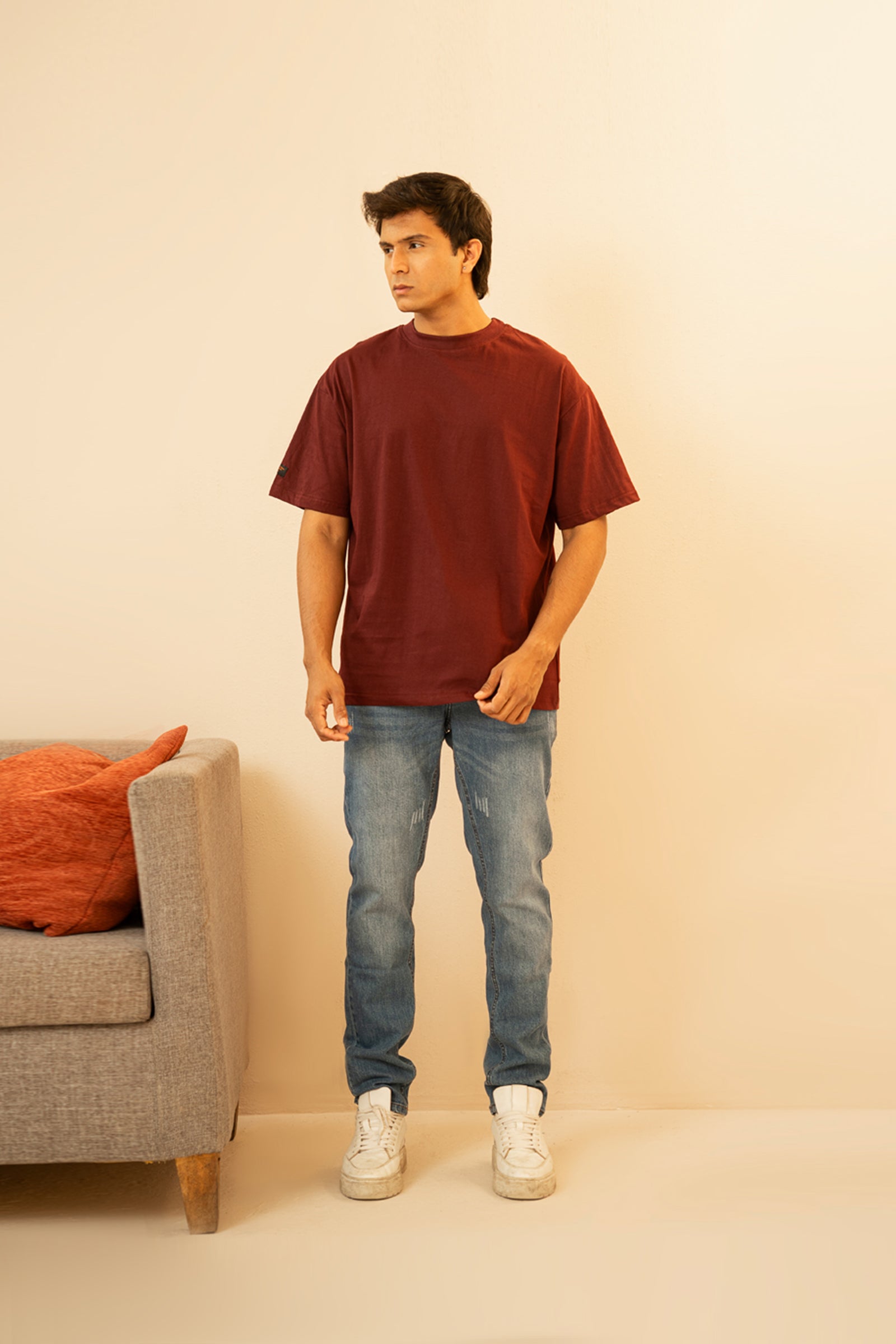 Maroon Basic Street Fit T-Shirt