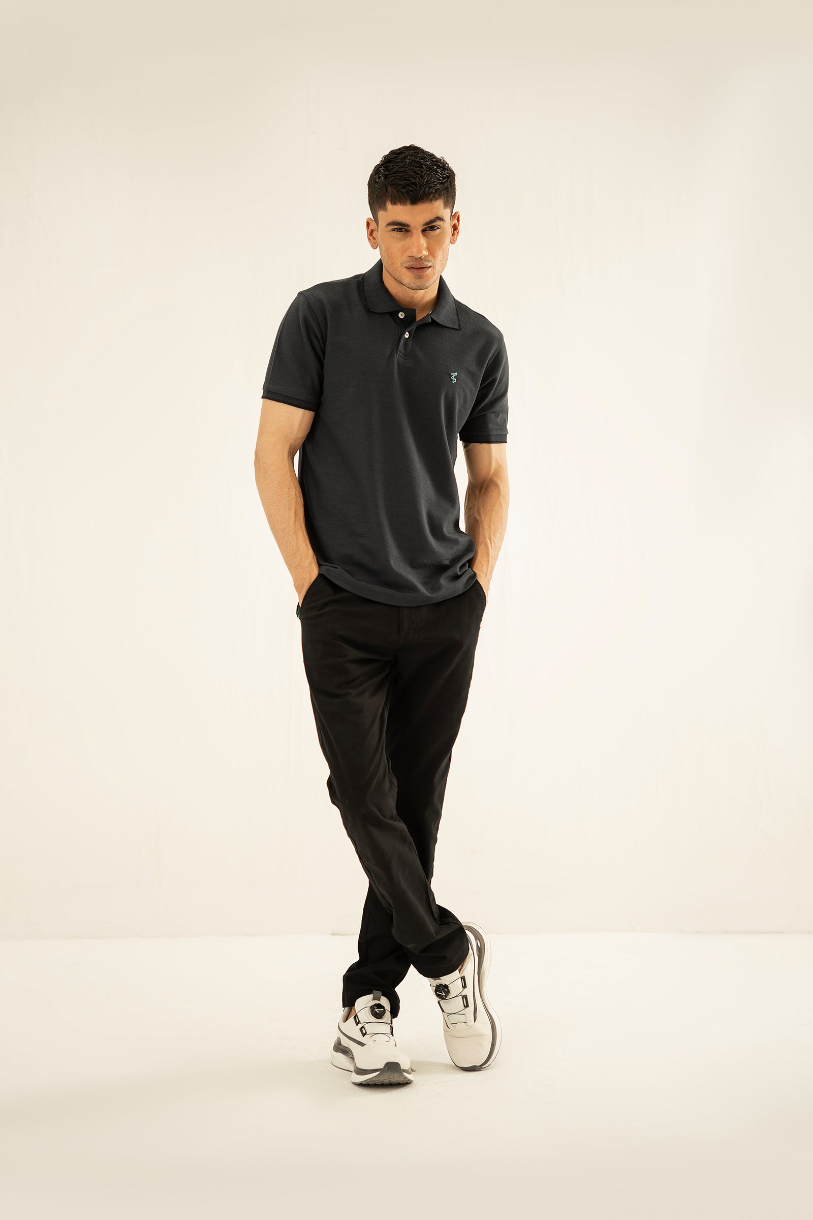 Dark Green Embroidered Polo T Shirt