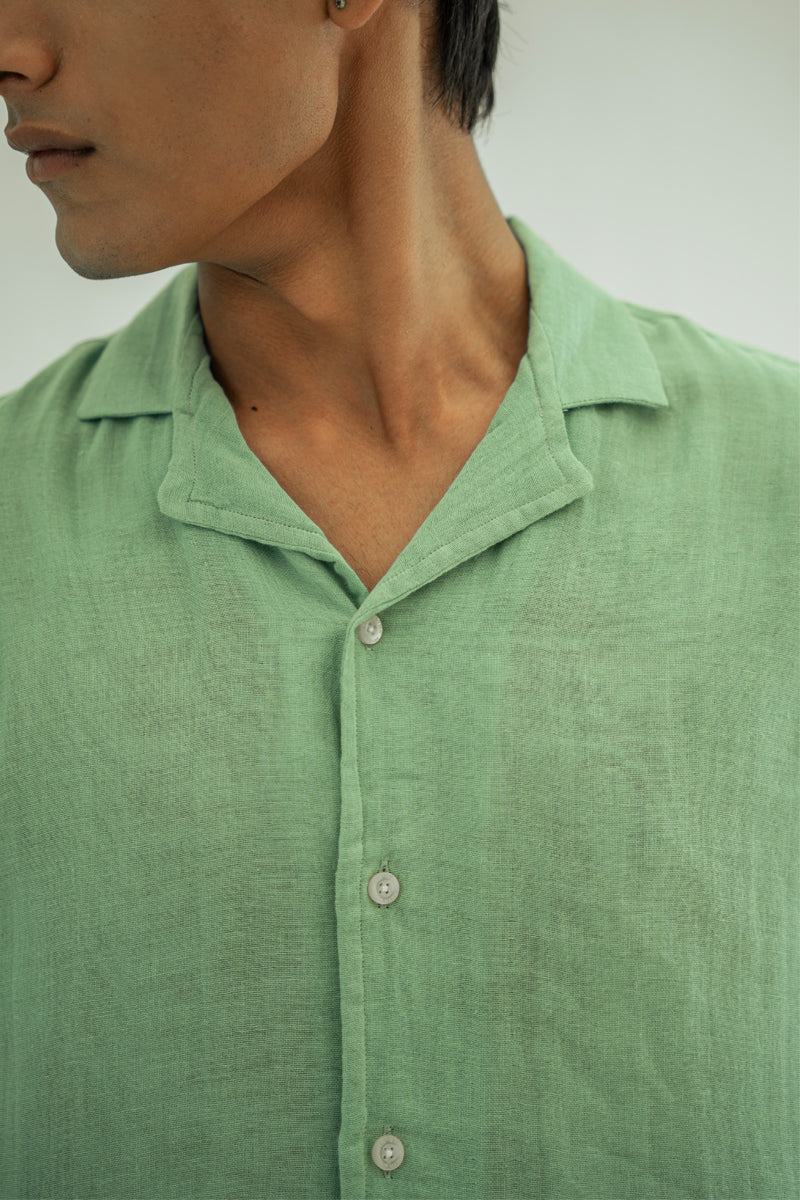 Mint Green Short Sleeve Beach Shirt