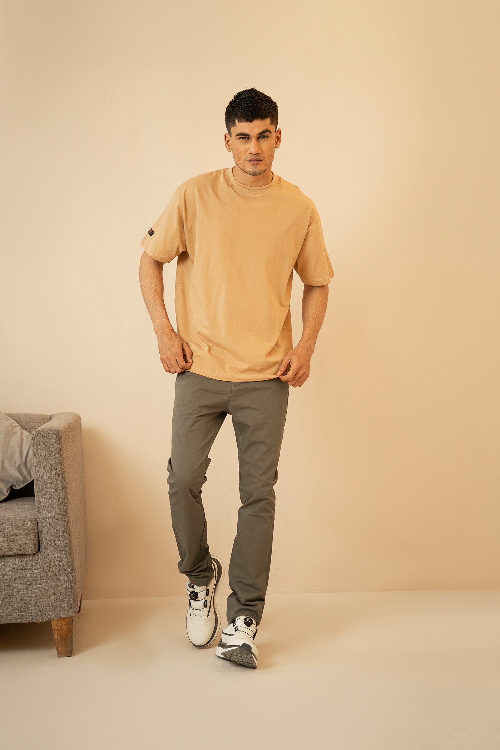 Beige Basic Street Fit T-Shirt