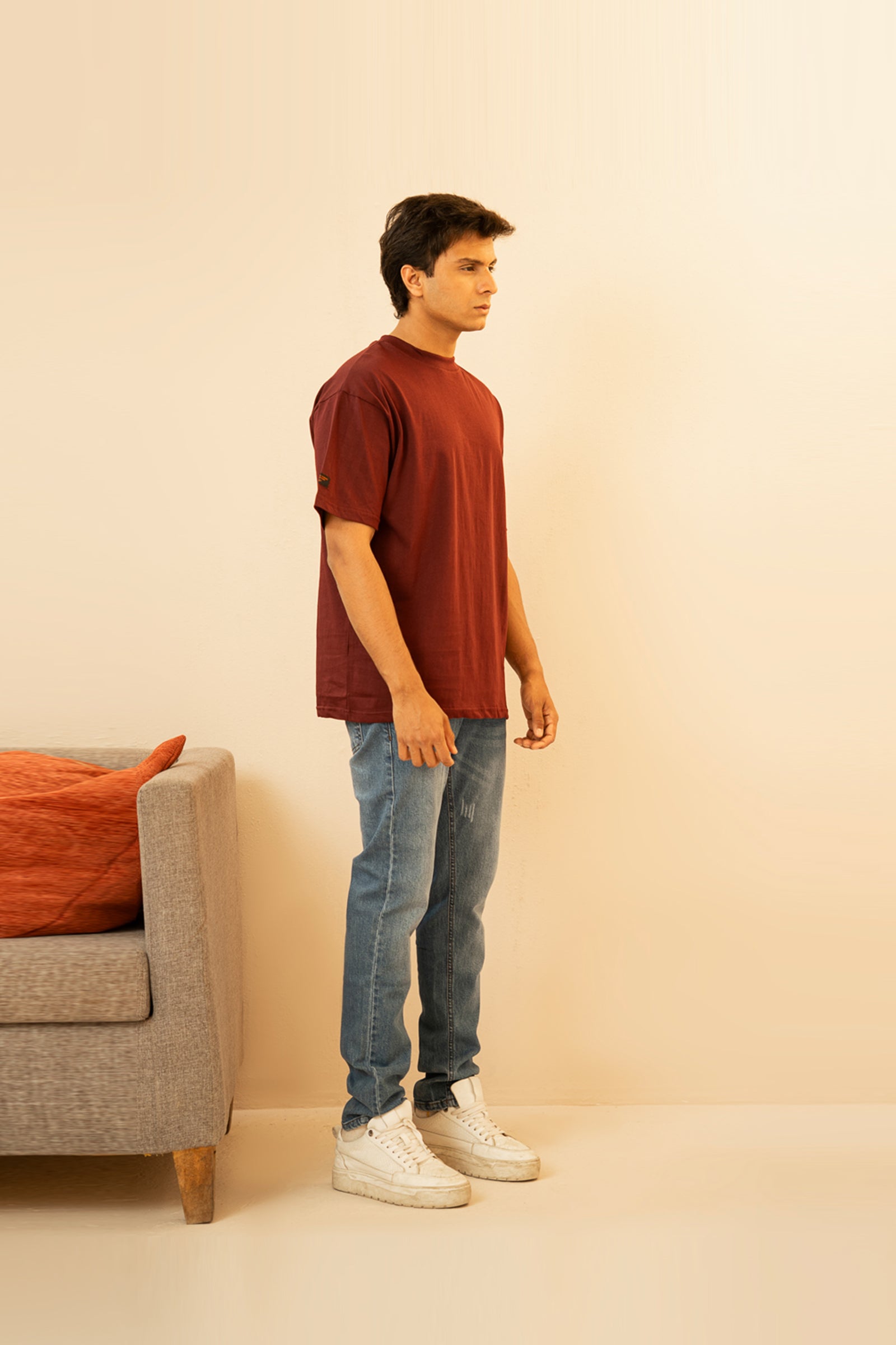 Maroon Basic Street Fit T-Shirt