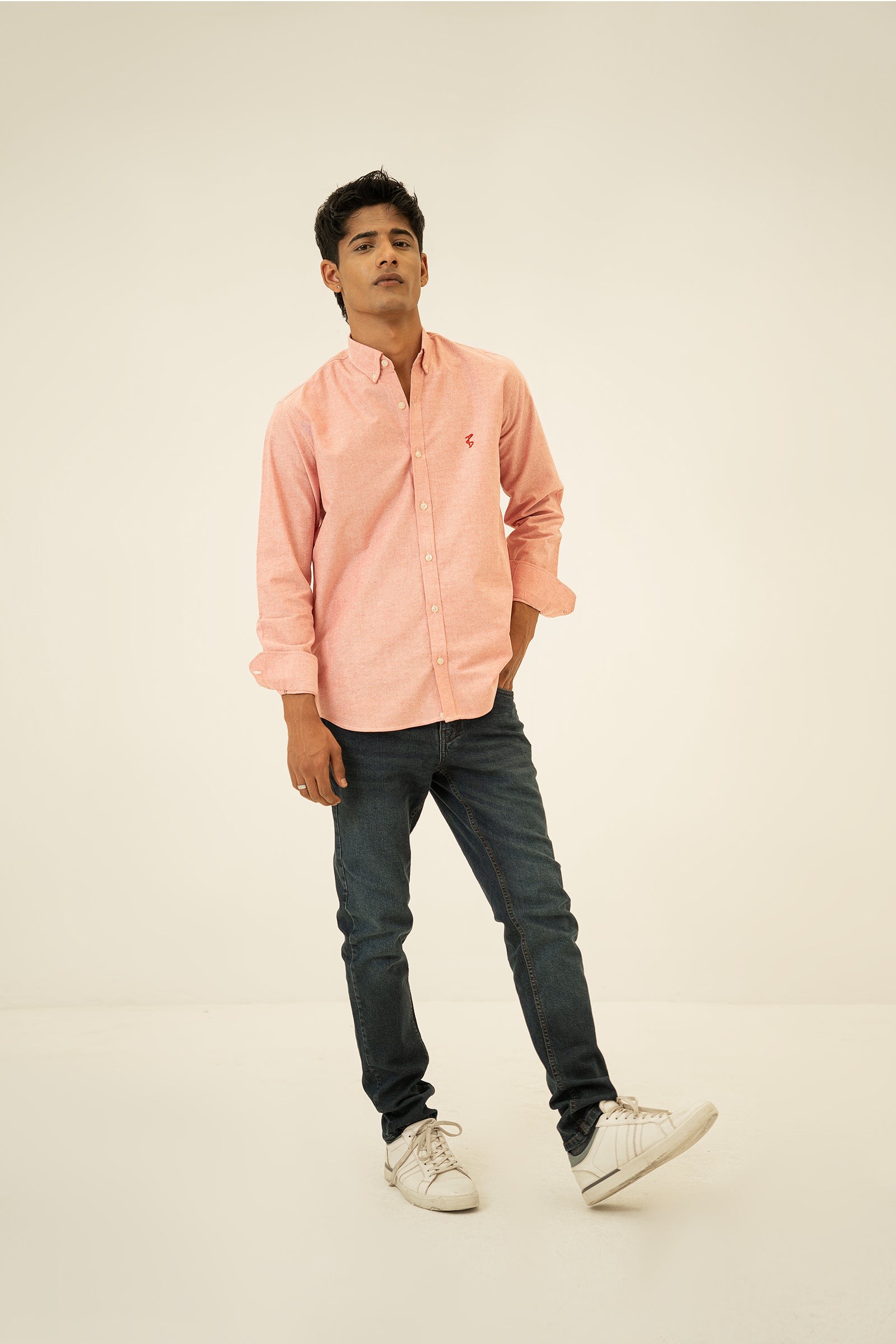 Coral Pink Oxford Button Down Shirt