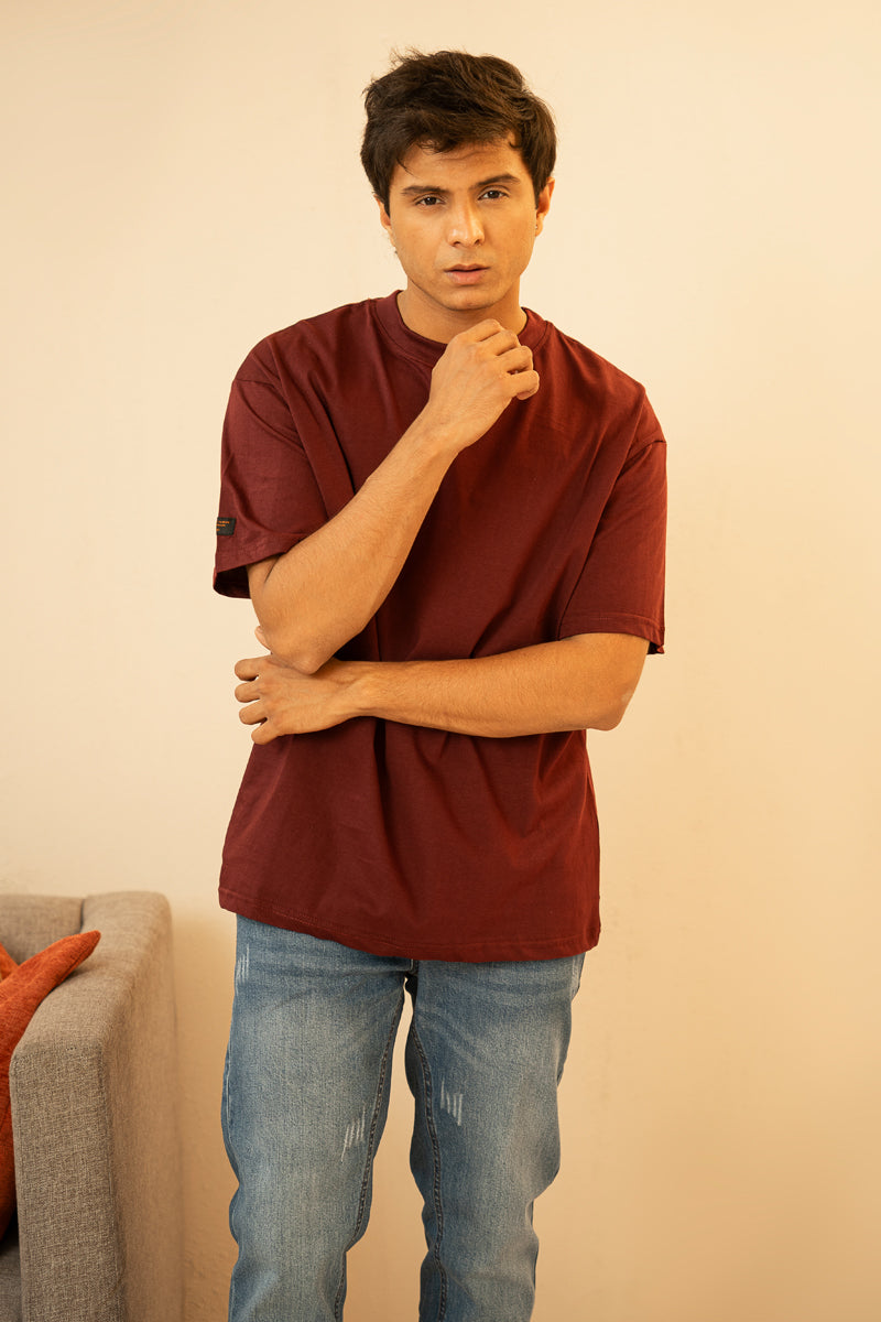 Maroon Basic Street Fit T-Shirt