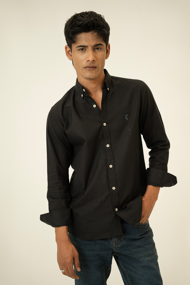 Black Oxford Button Down Shirt