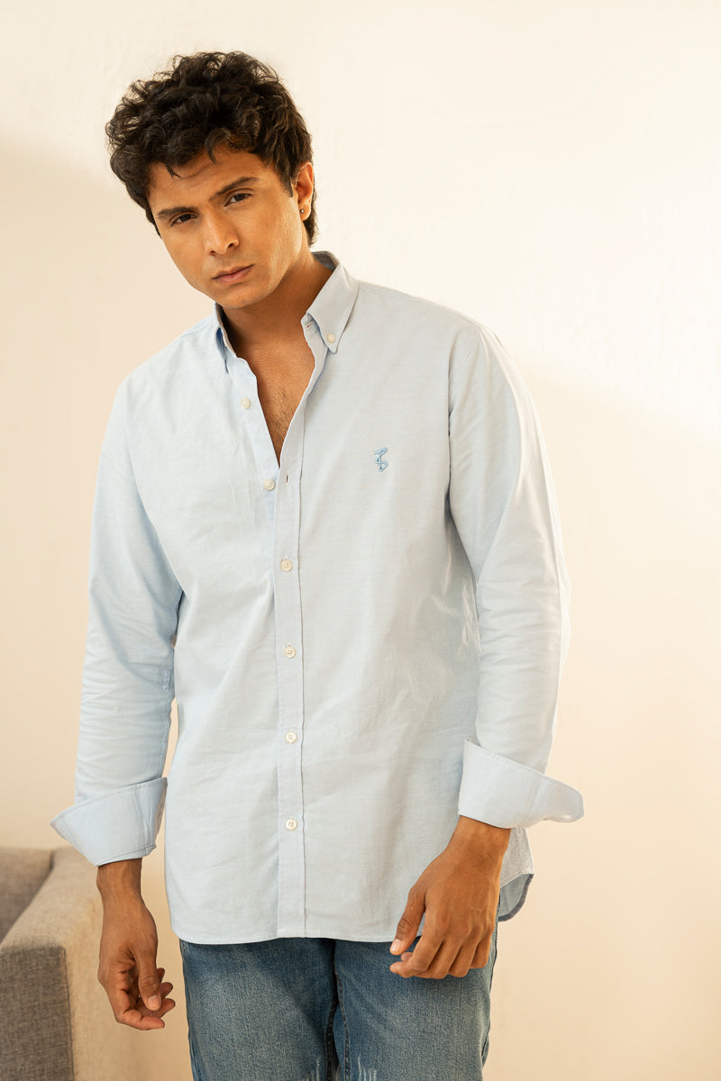 Sky Blue Oxford Button Down Shirt