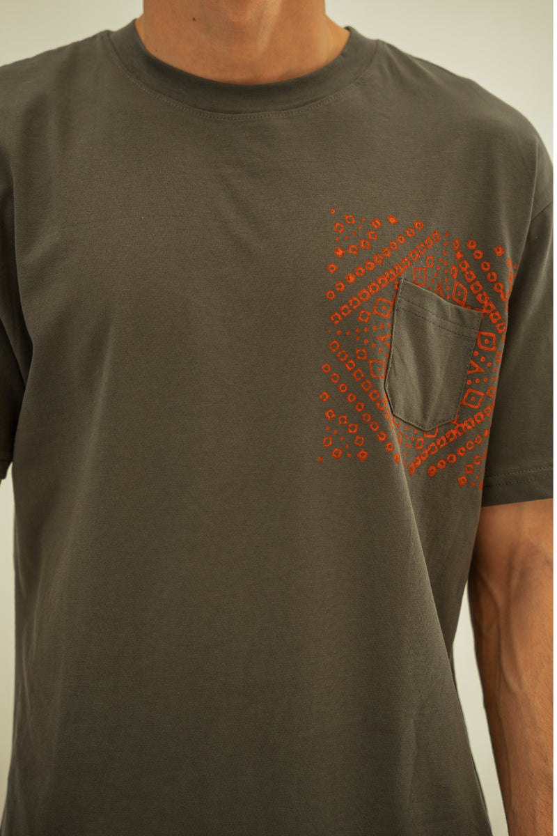 Abstract Block Printed T Shirt