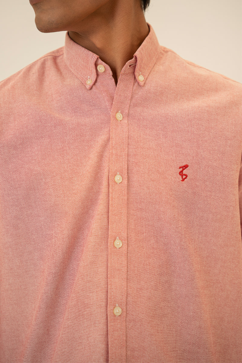 Coral Pink Oxford Button Down Shirt