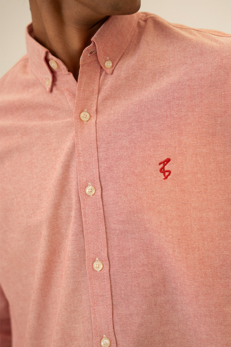 Coral Pink Oxford Button Down Shirt