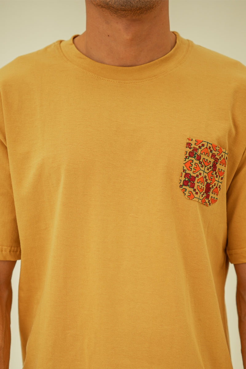 Reborn Leaf Block Printed T Shirt