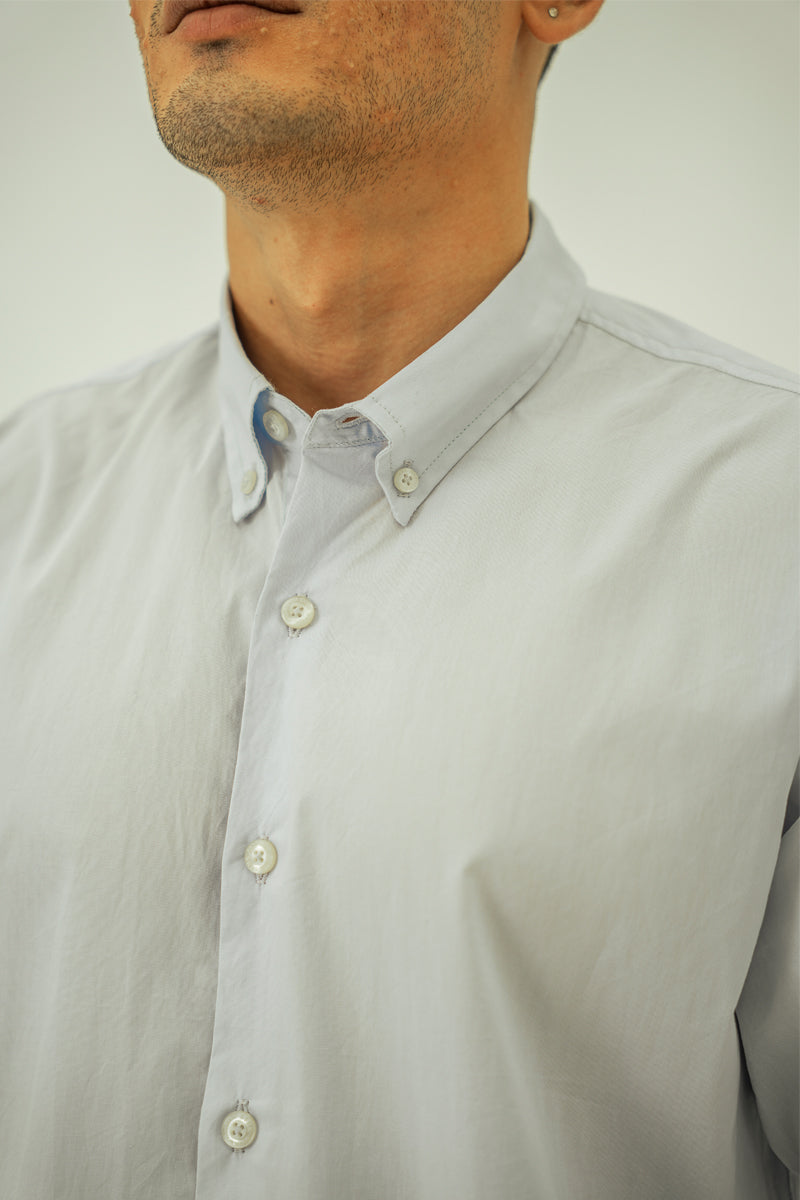 Sky Blue Basic Button-Down Shirt