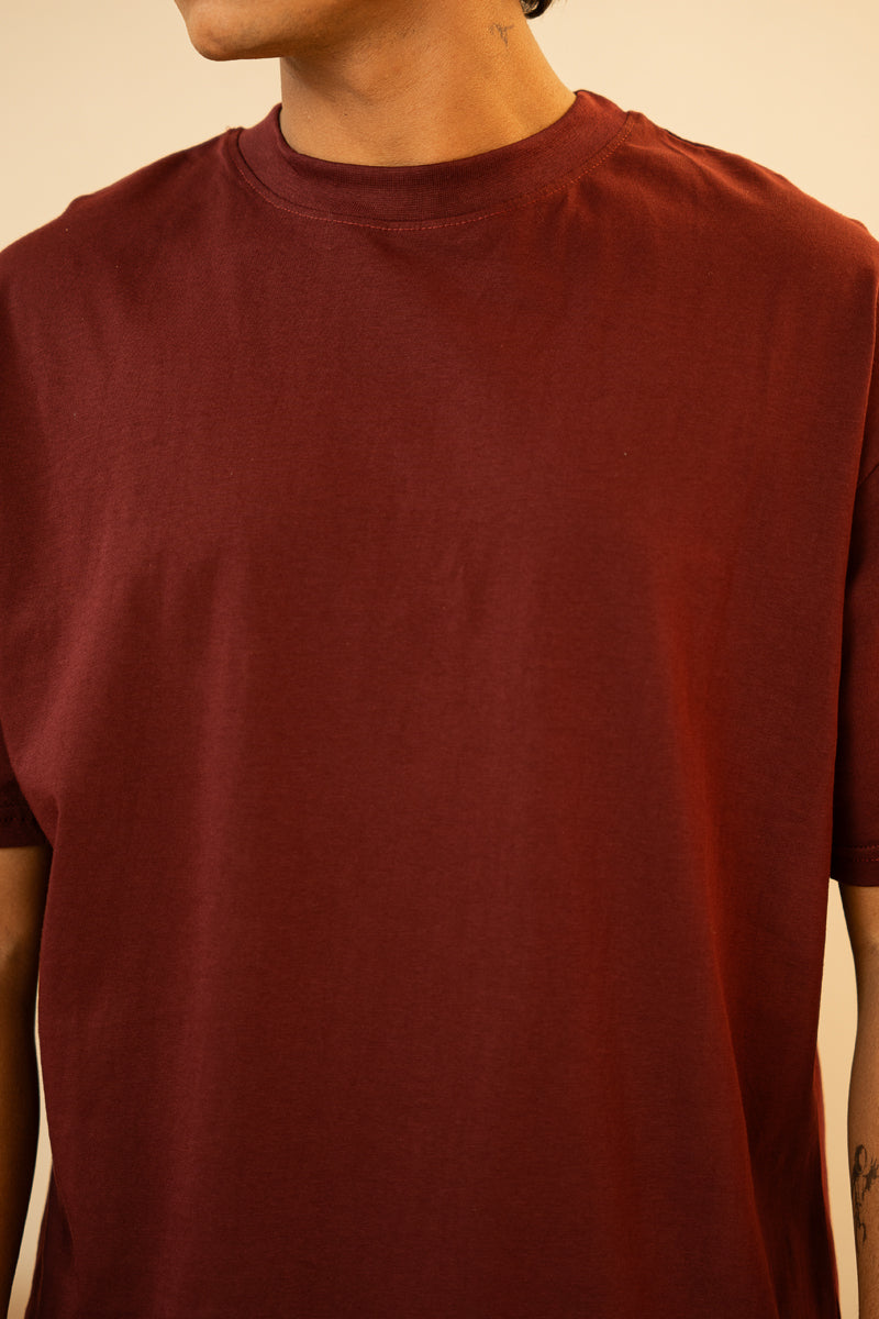 Maroon Basic Street Fit T-Shirt