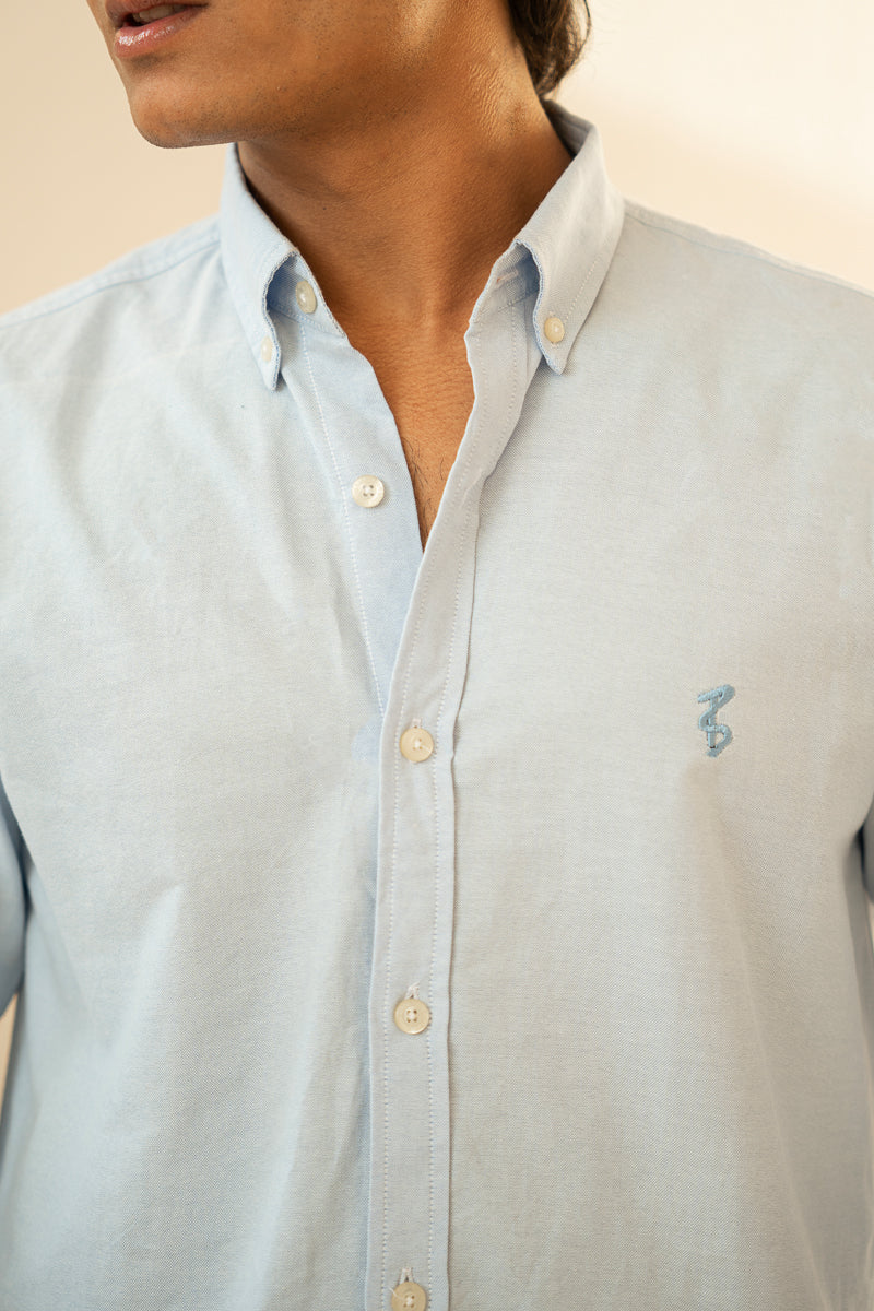 Sky Blue Oxford Button Down Shirt