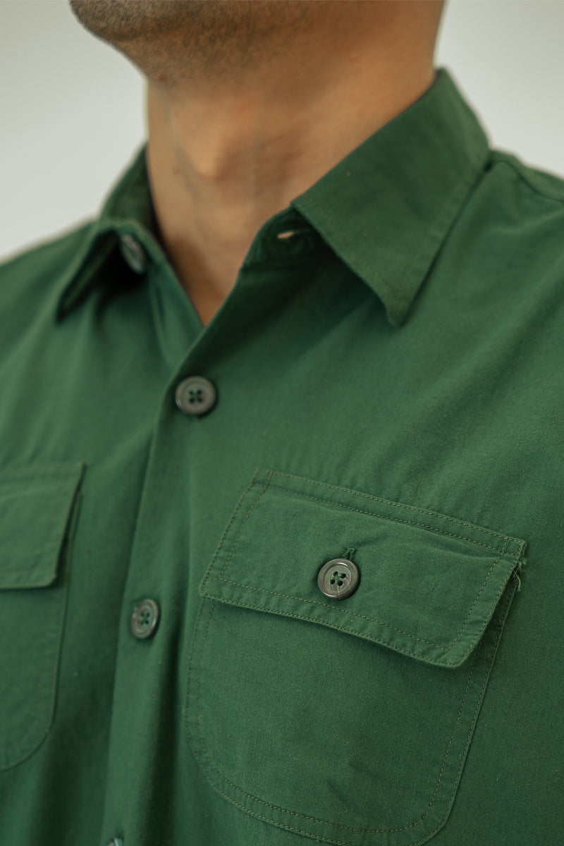 Emerald Short Sleeve Over Sized Shirt