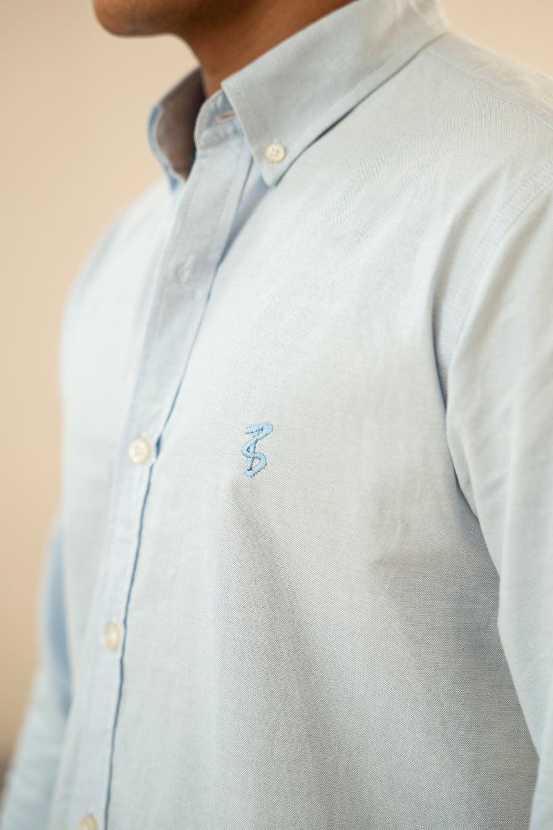 Sky Blue Oxford Button Down Shirt