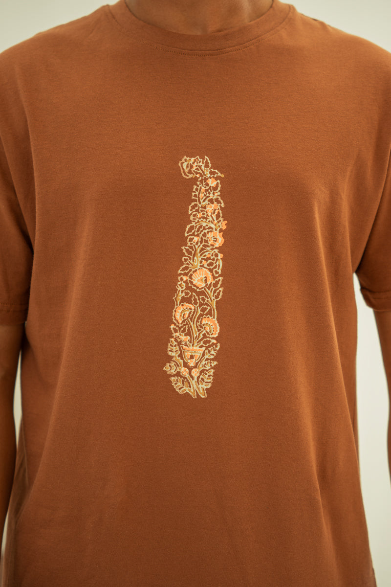 Paisley Based Block Printed T Shirt