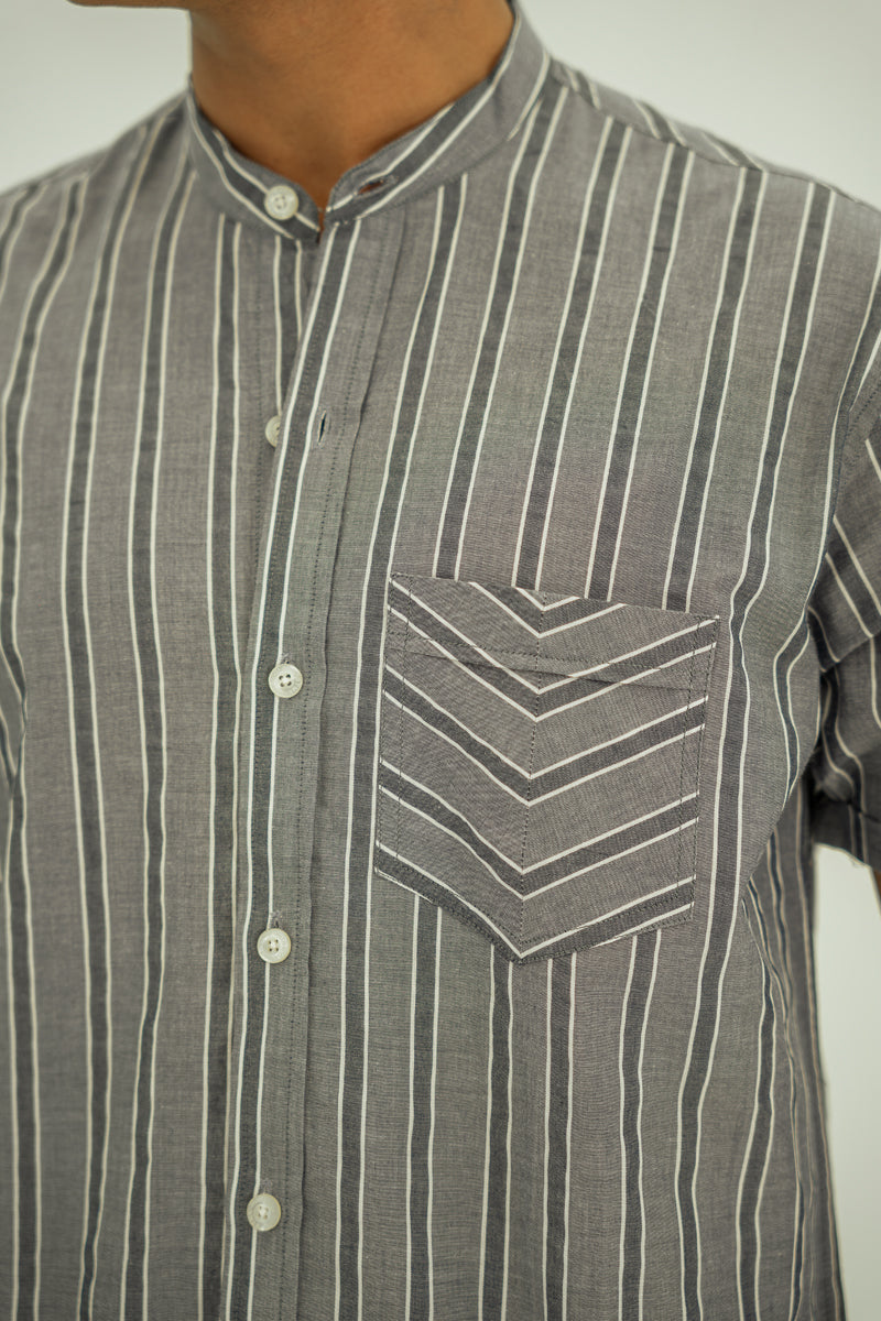 Blue Stripe Short Sleeve  Shirt