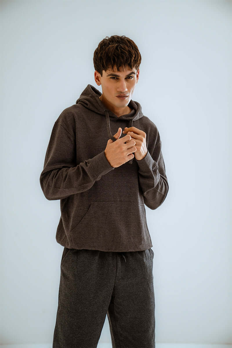 Charcoal Grey Basic Pullover Hoodie