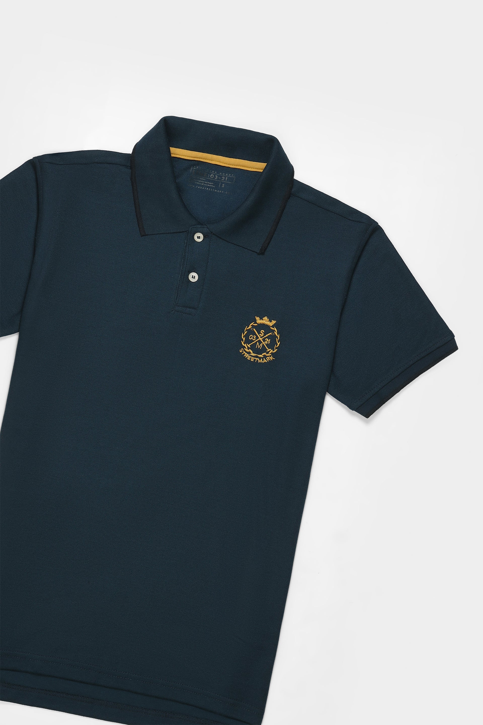 Sea Green Embroidered Polo T Shirt