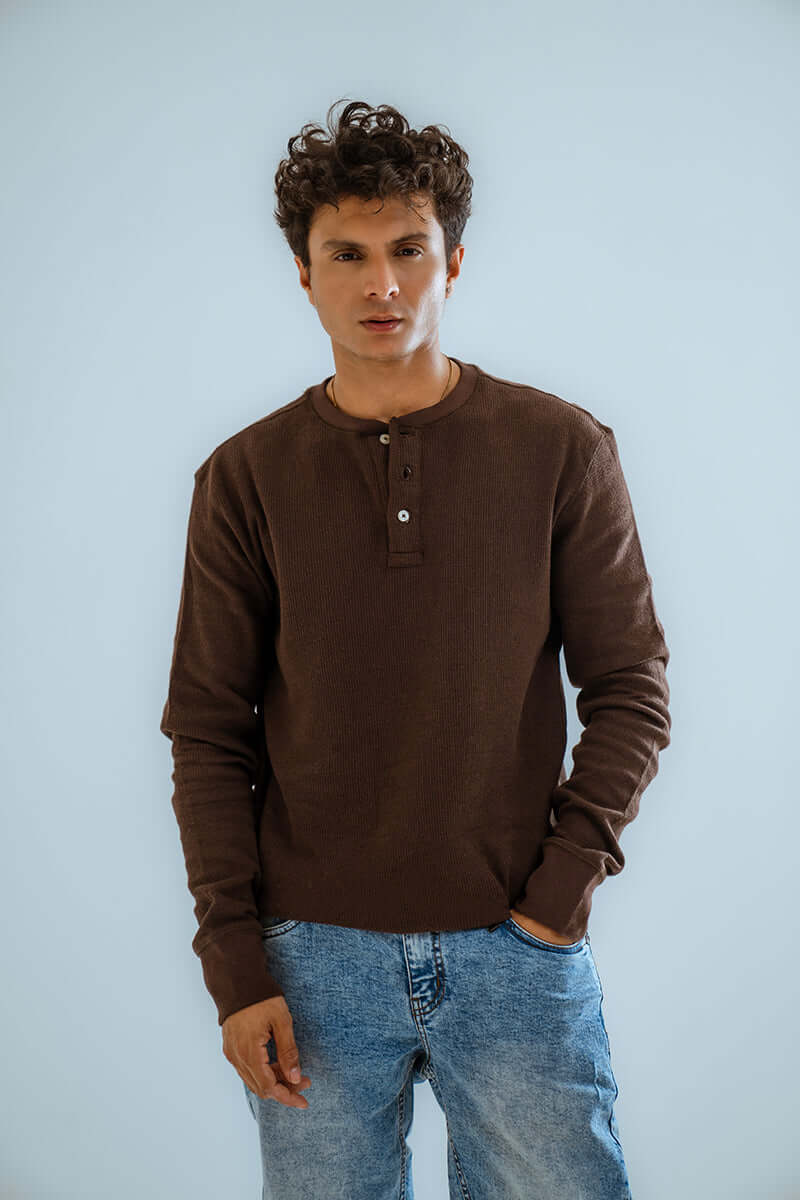 Brown Knitted SweatShirt