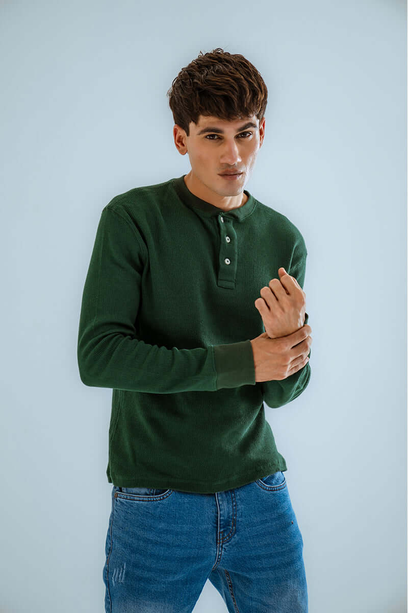 Dark Green Knitted SweatShirt