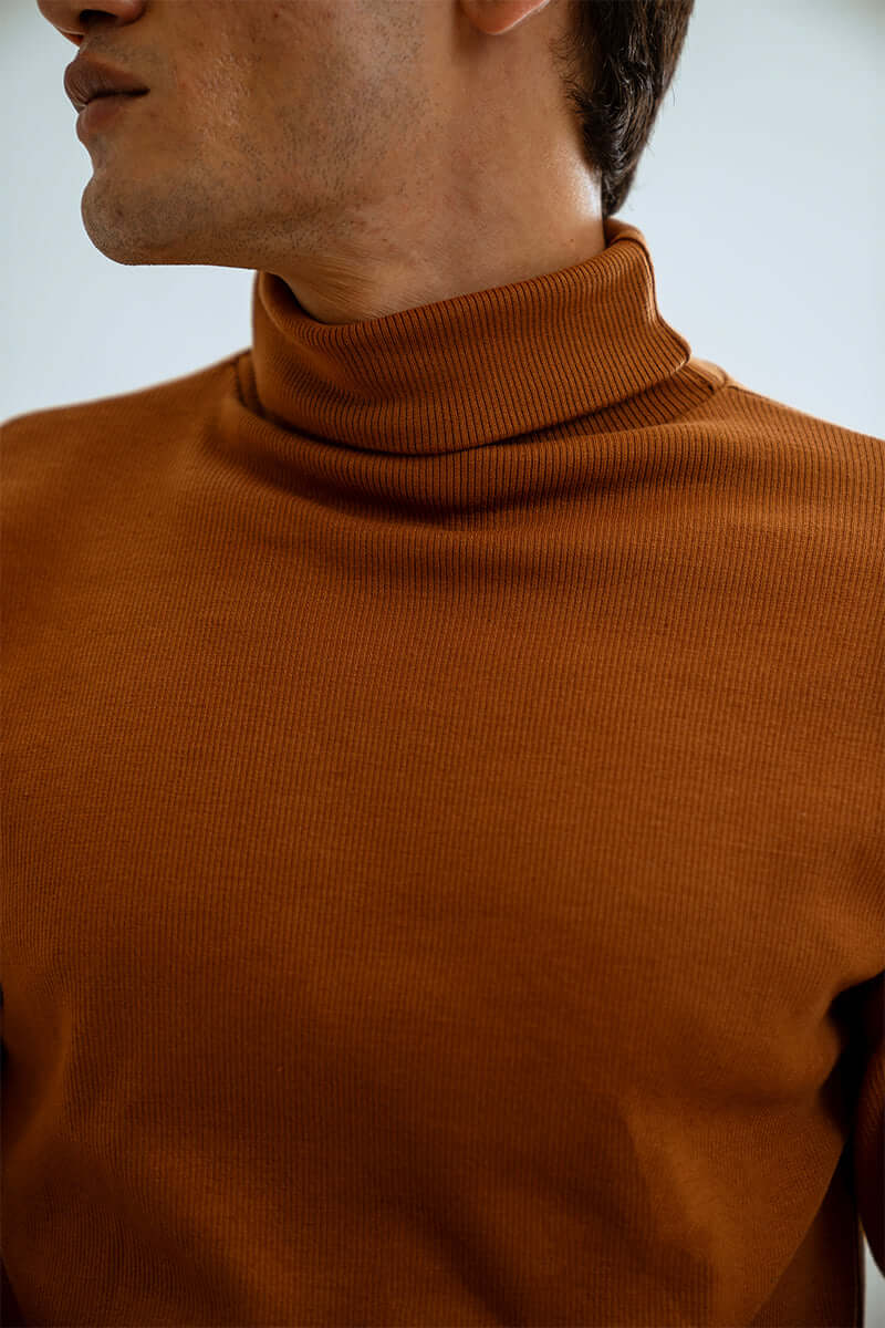 Rust Basic Knitted TurtleNeck