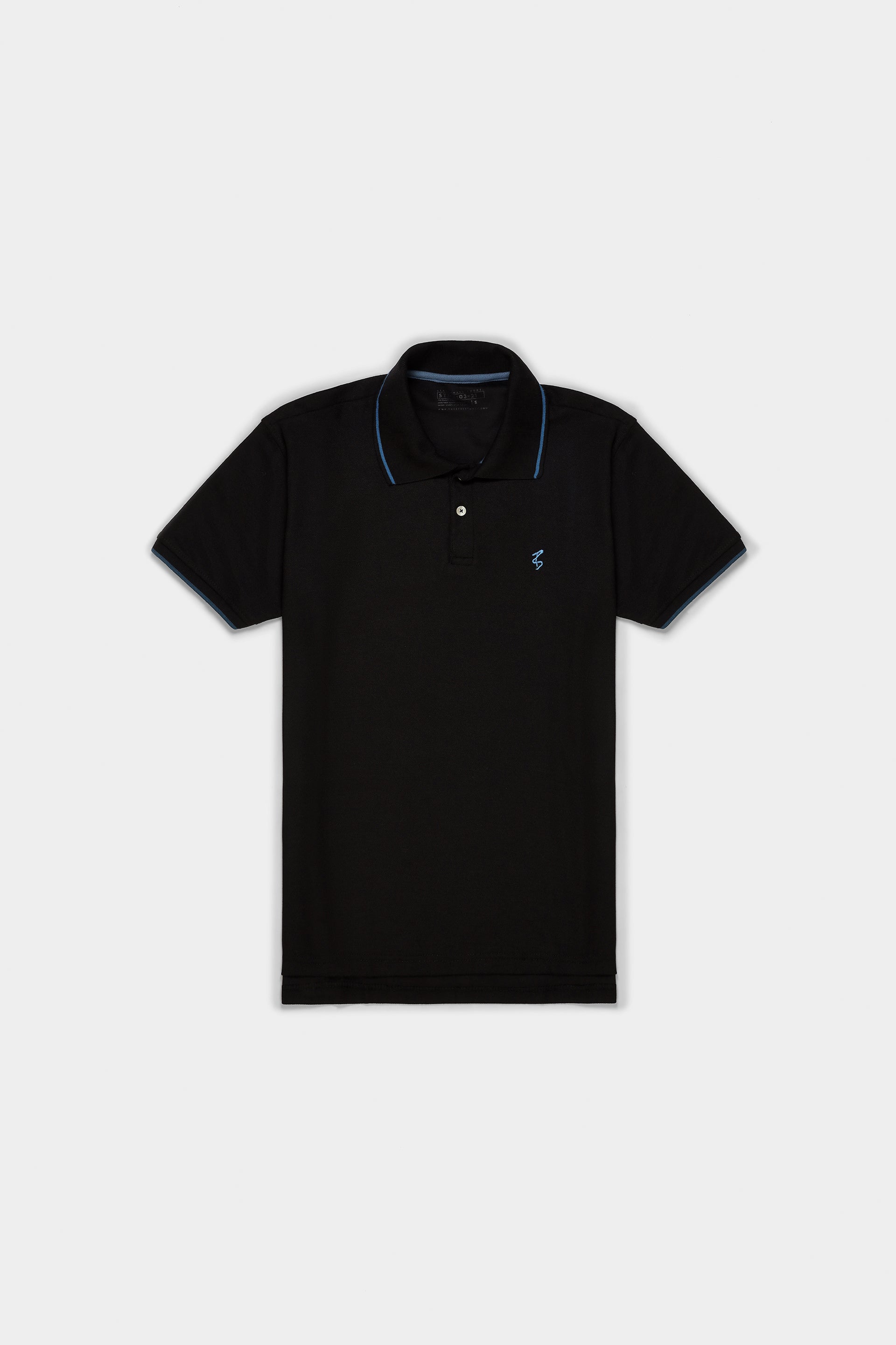 Black Embroidered Polo T Shirt