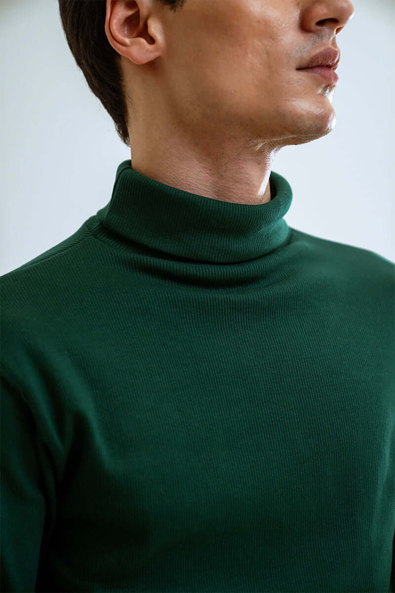 Emerald Green Basic Knitted TurtleNeck