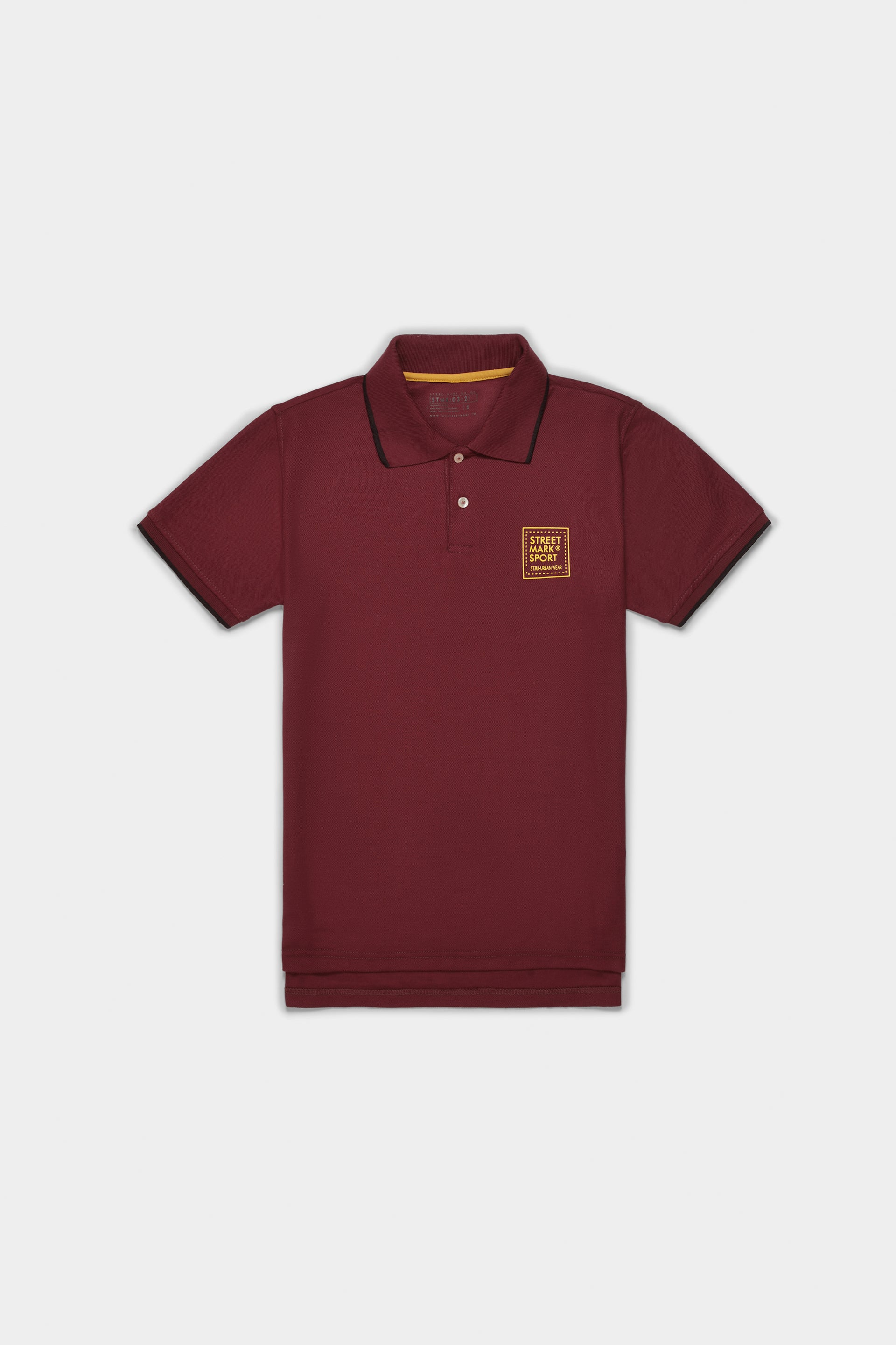 Maroon Embellished Polo T Shirt