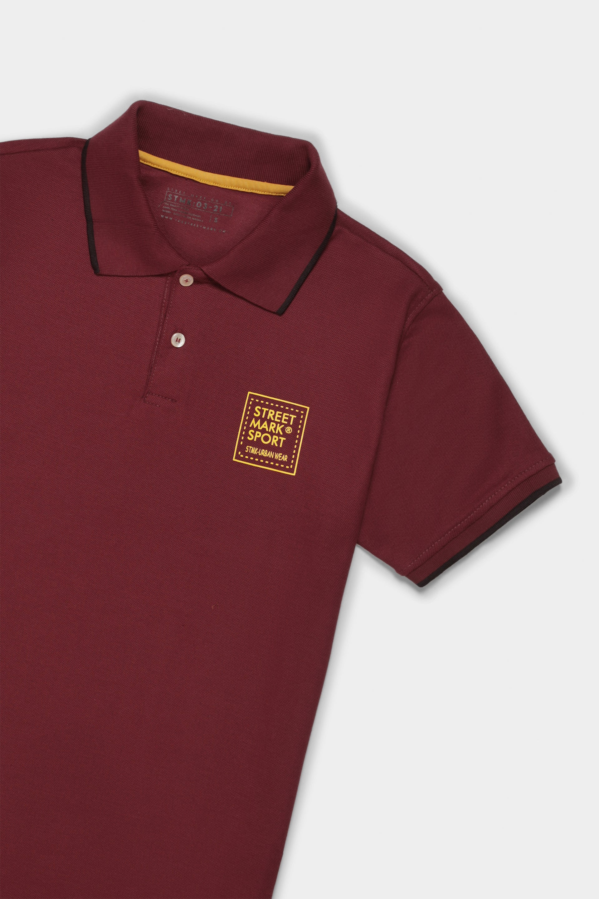 Maroon Embellished Polo T Shirt