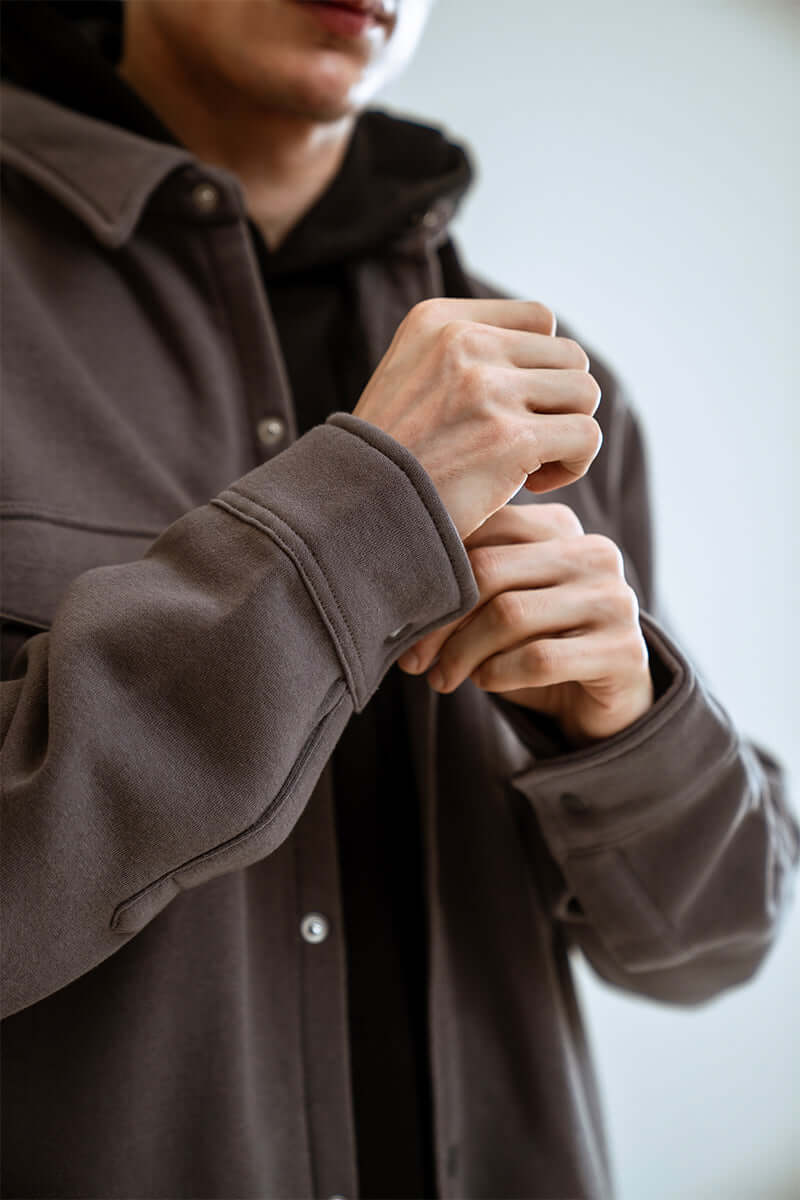 Grey Button Down Oversized Shacket