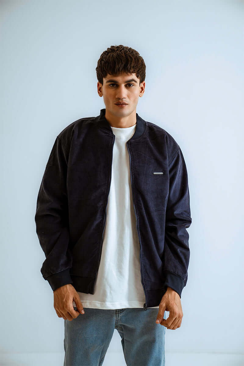 Navy Blue Corduroy Jacket