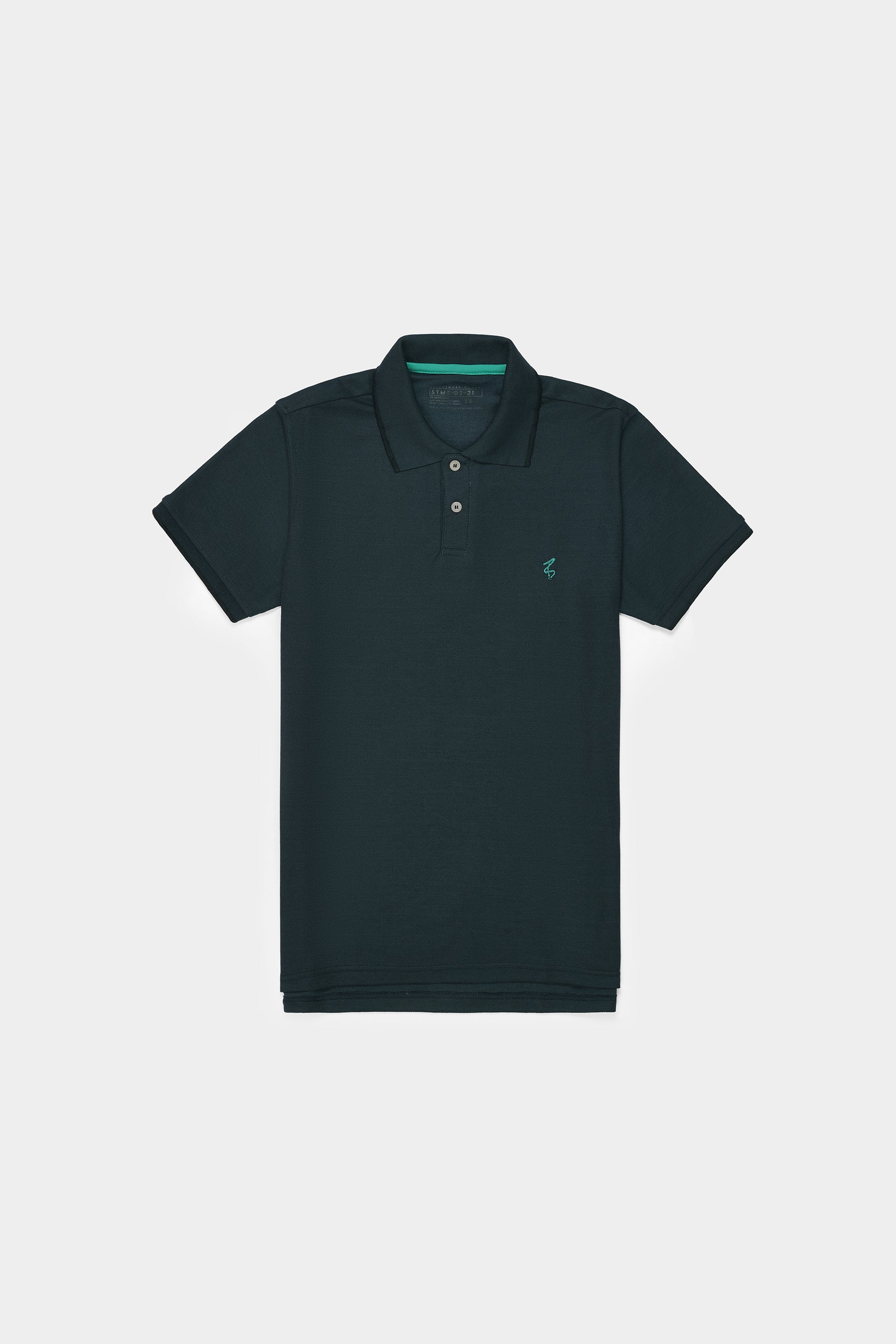 Dark Green Embroidered Polo T Shirt