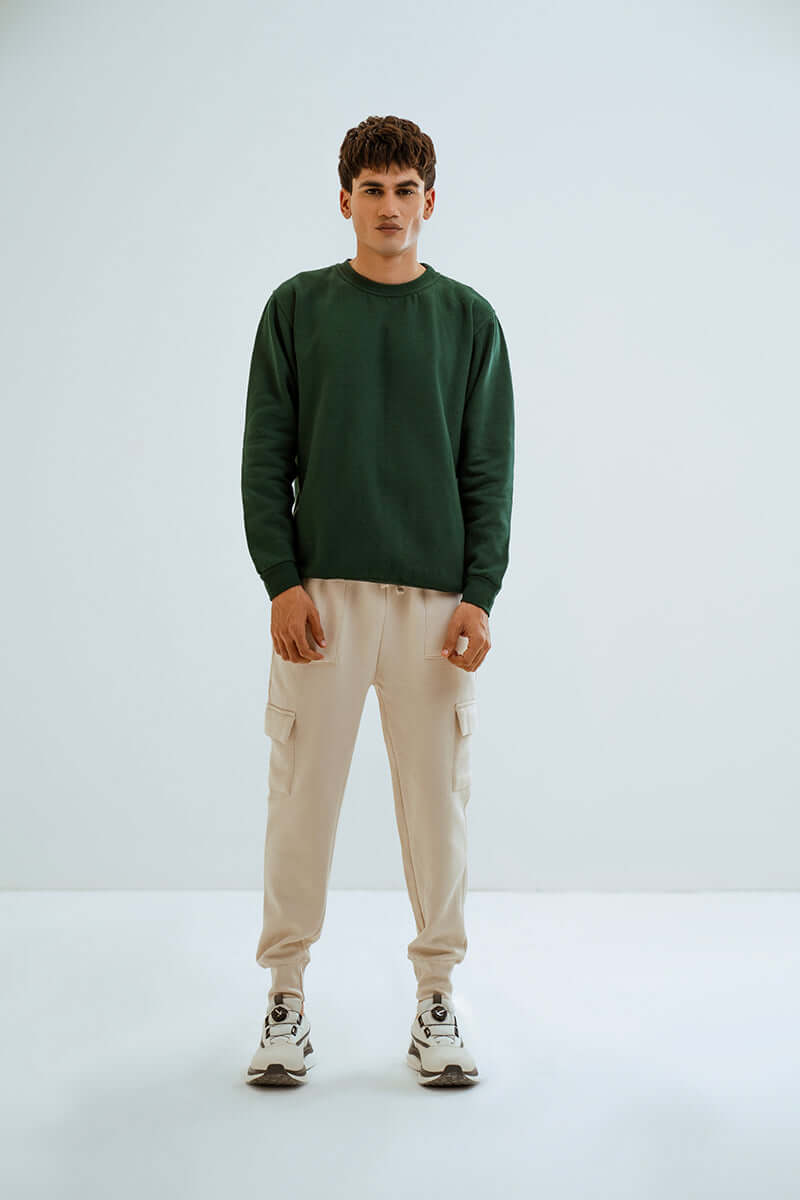 Dark Green Basic SweatShirt