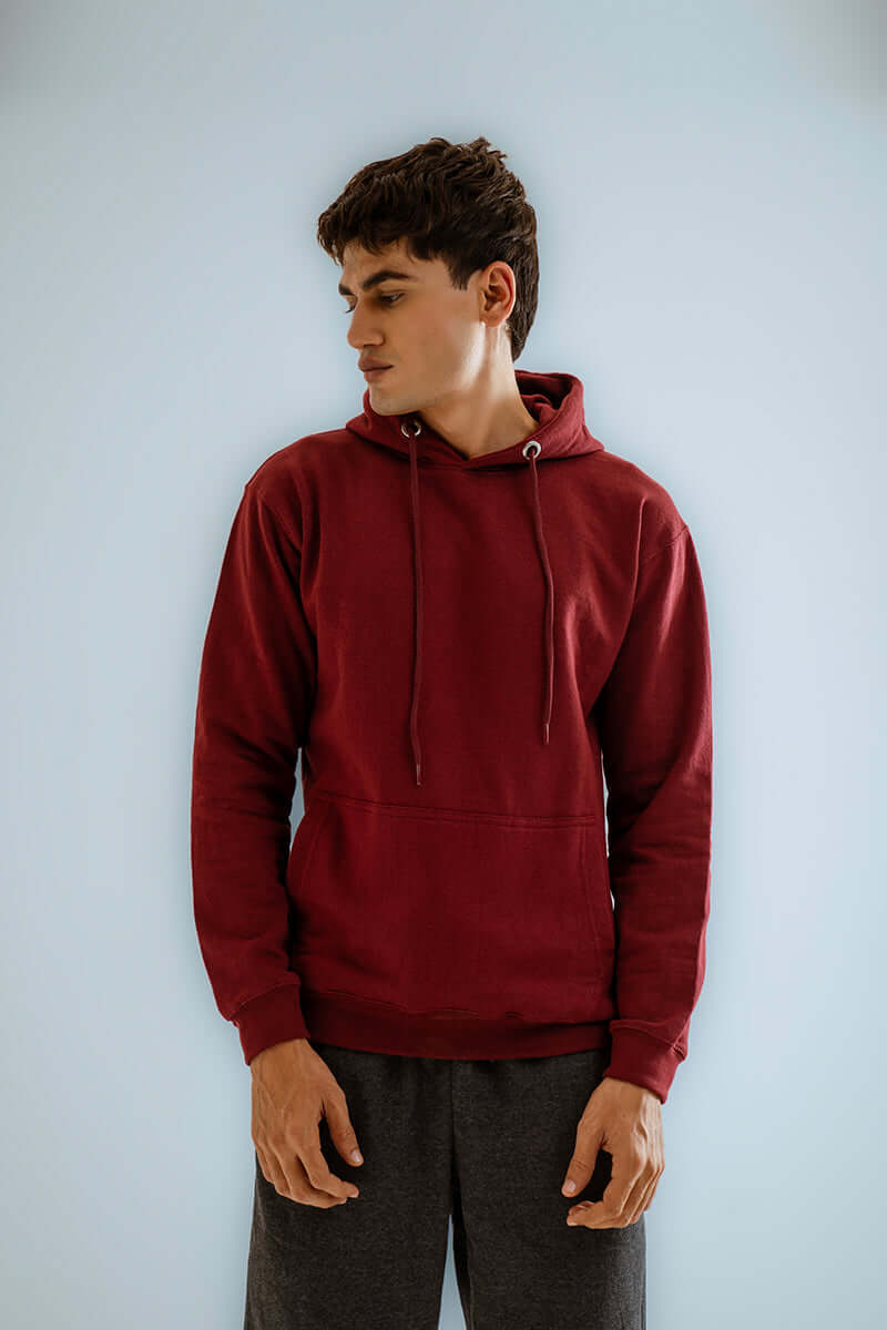 Maroon Basic Pullover Hoodie