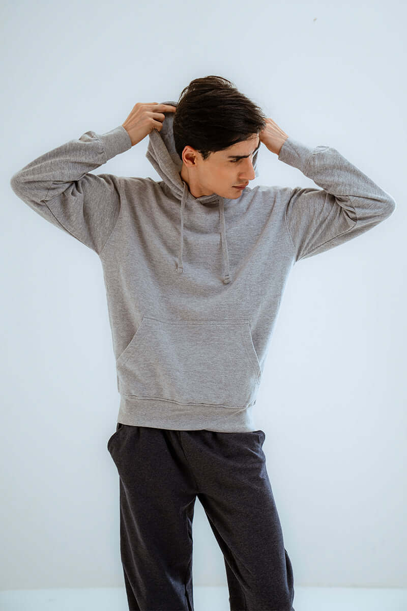 Heather Grey Basic Pullover Hoodie