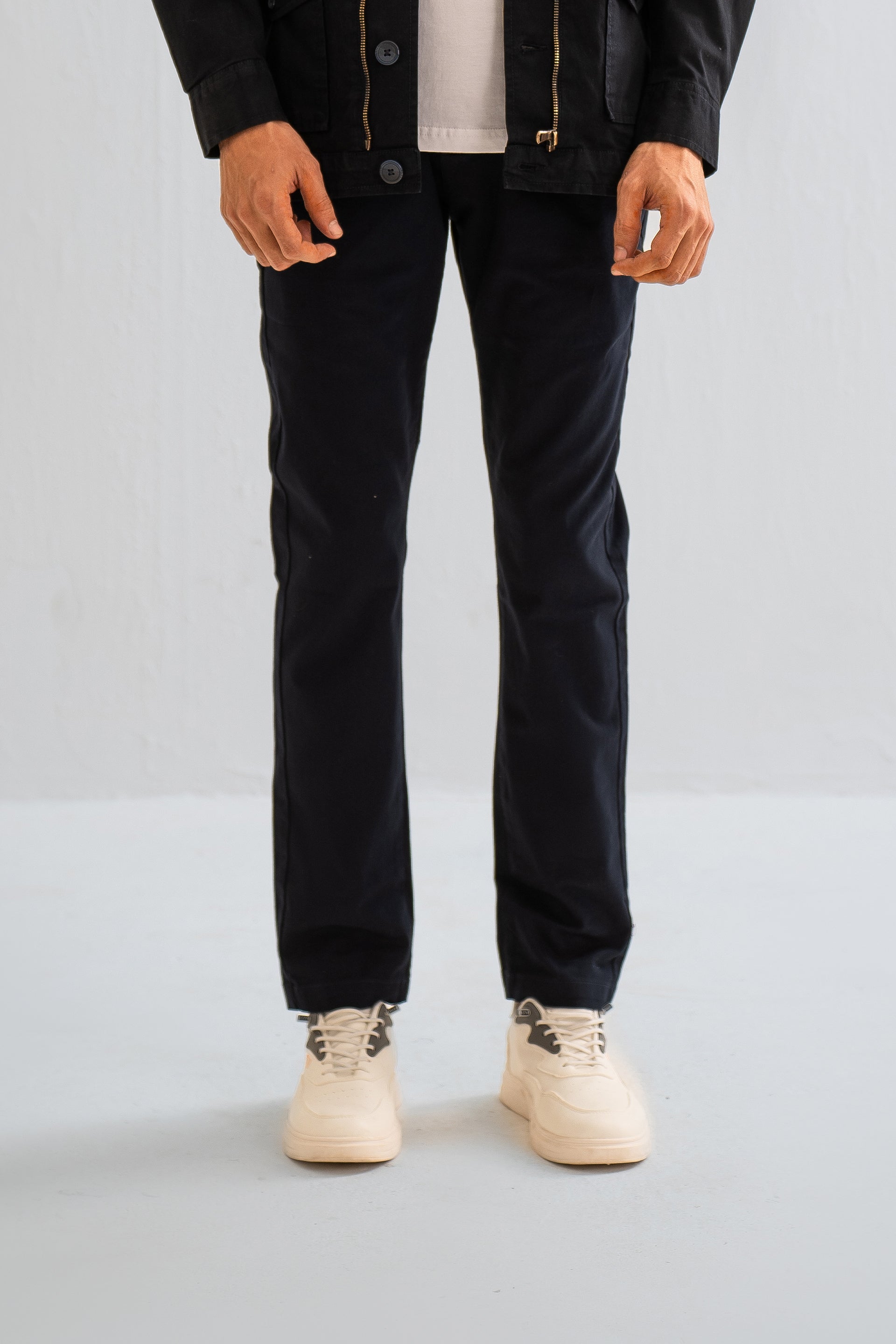 Black Basic Cotton Trouser