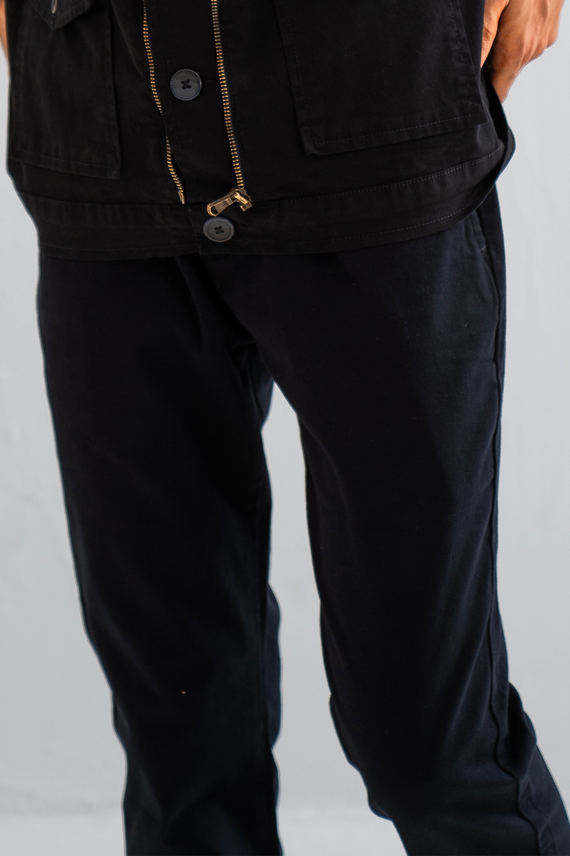 Black Basic Cotton Trouser