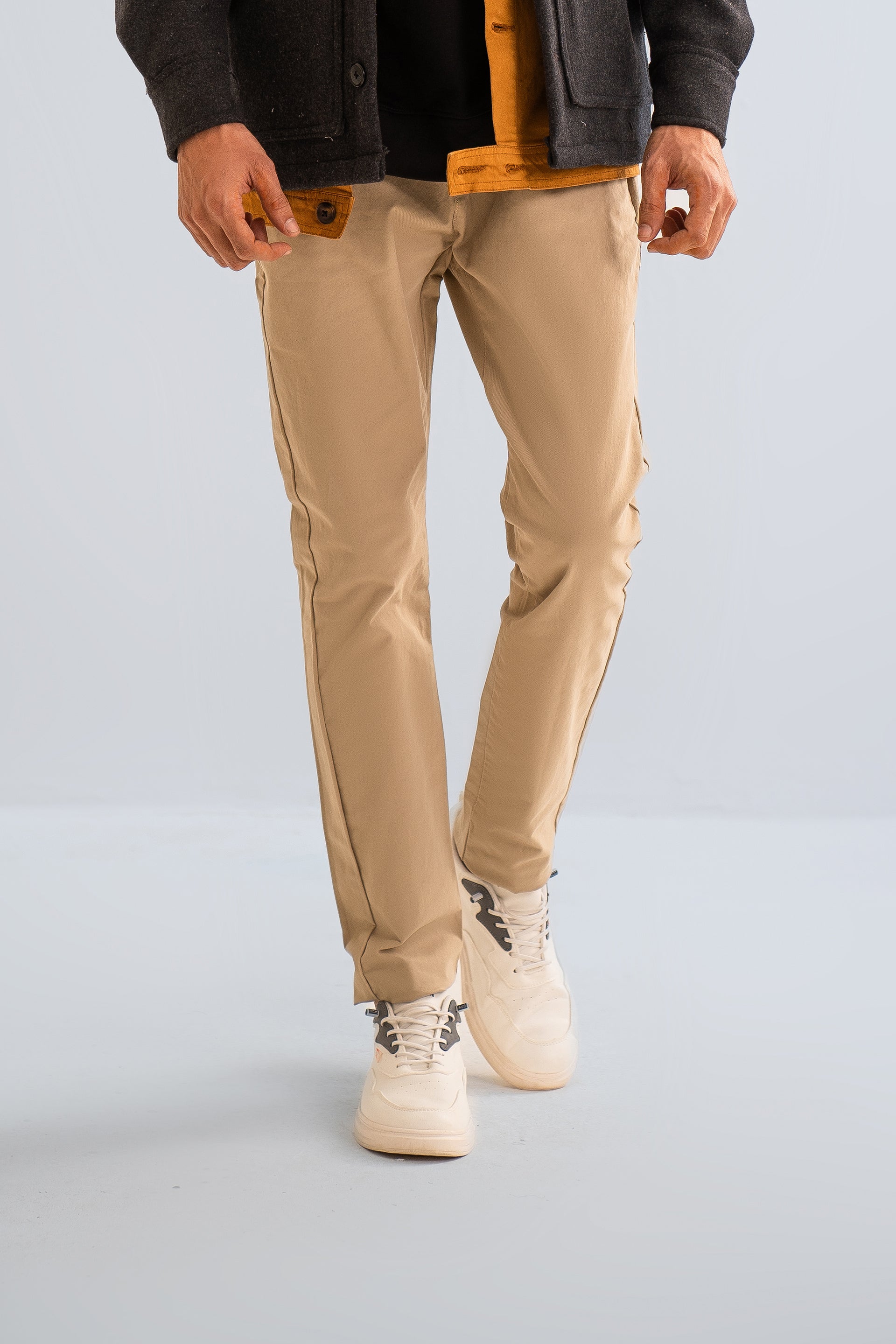 Sand Brown Basic Cotton Trouser