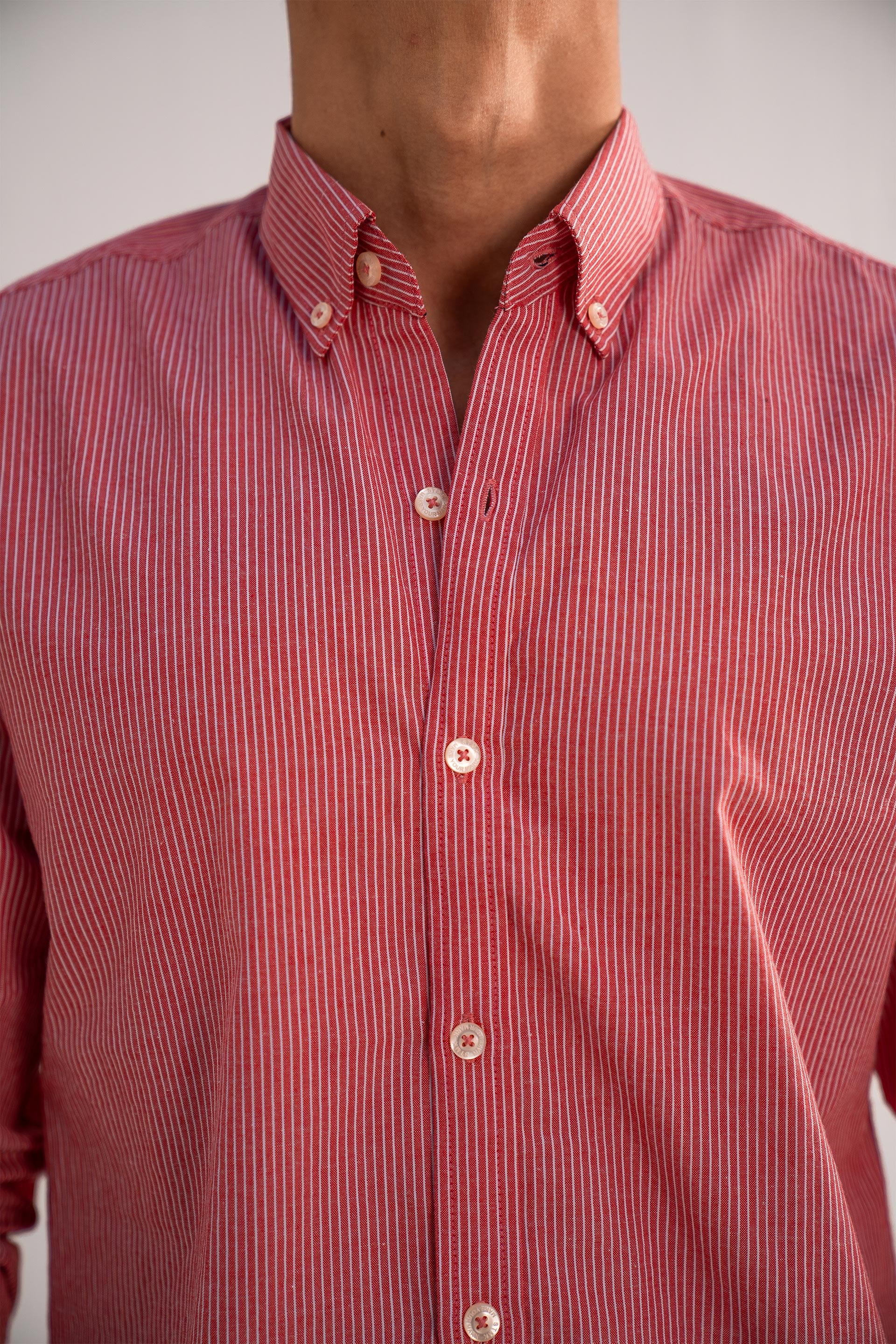 Coral Pink Stripes Shirt