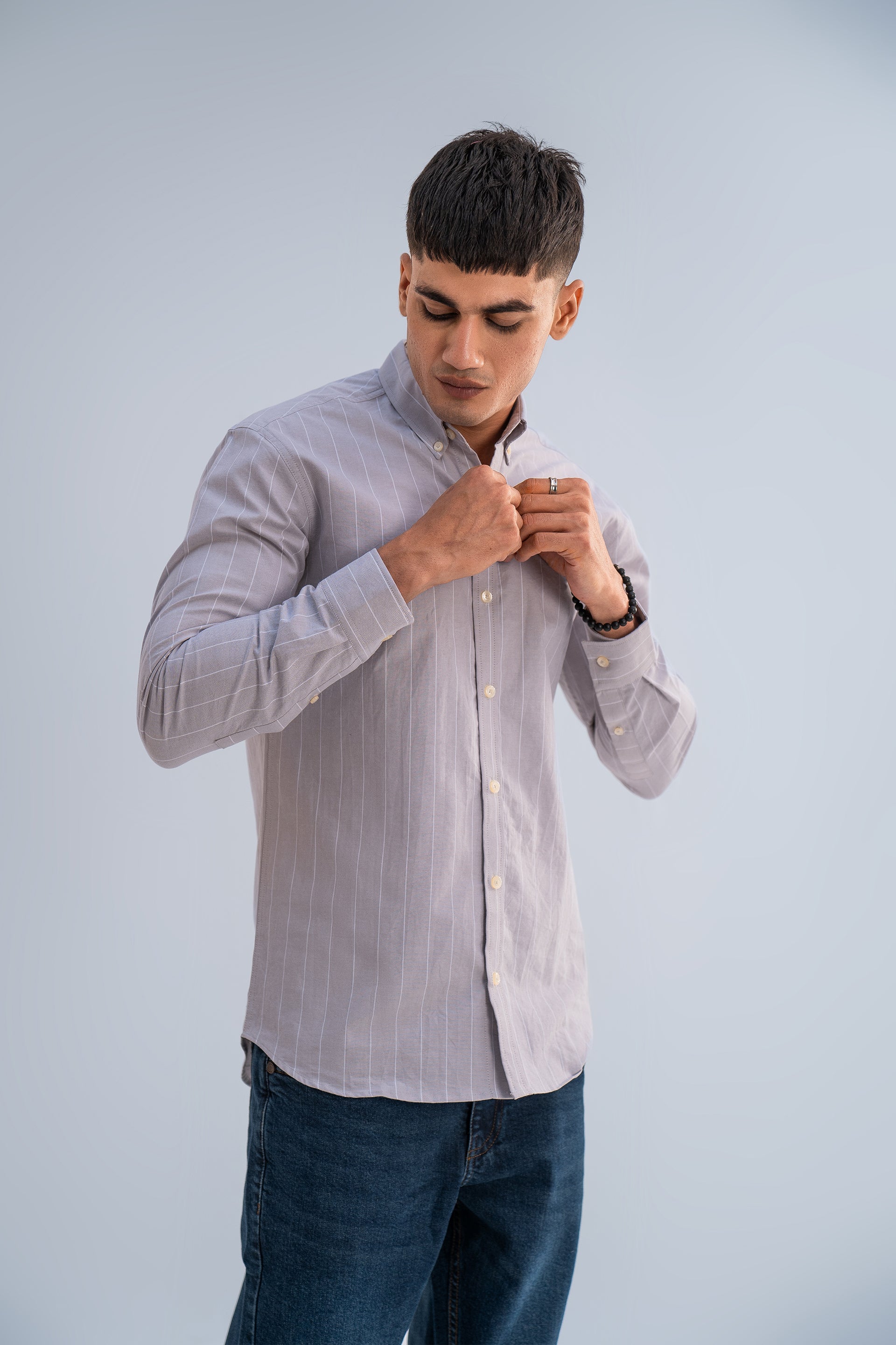 Metal Grey Stripes Shirt