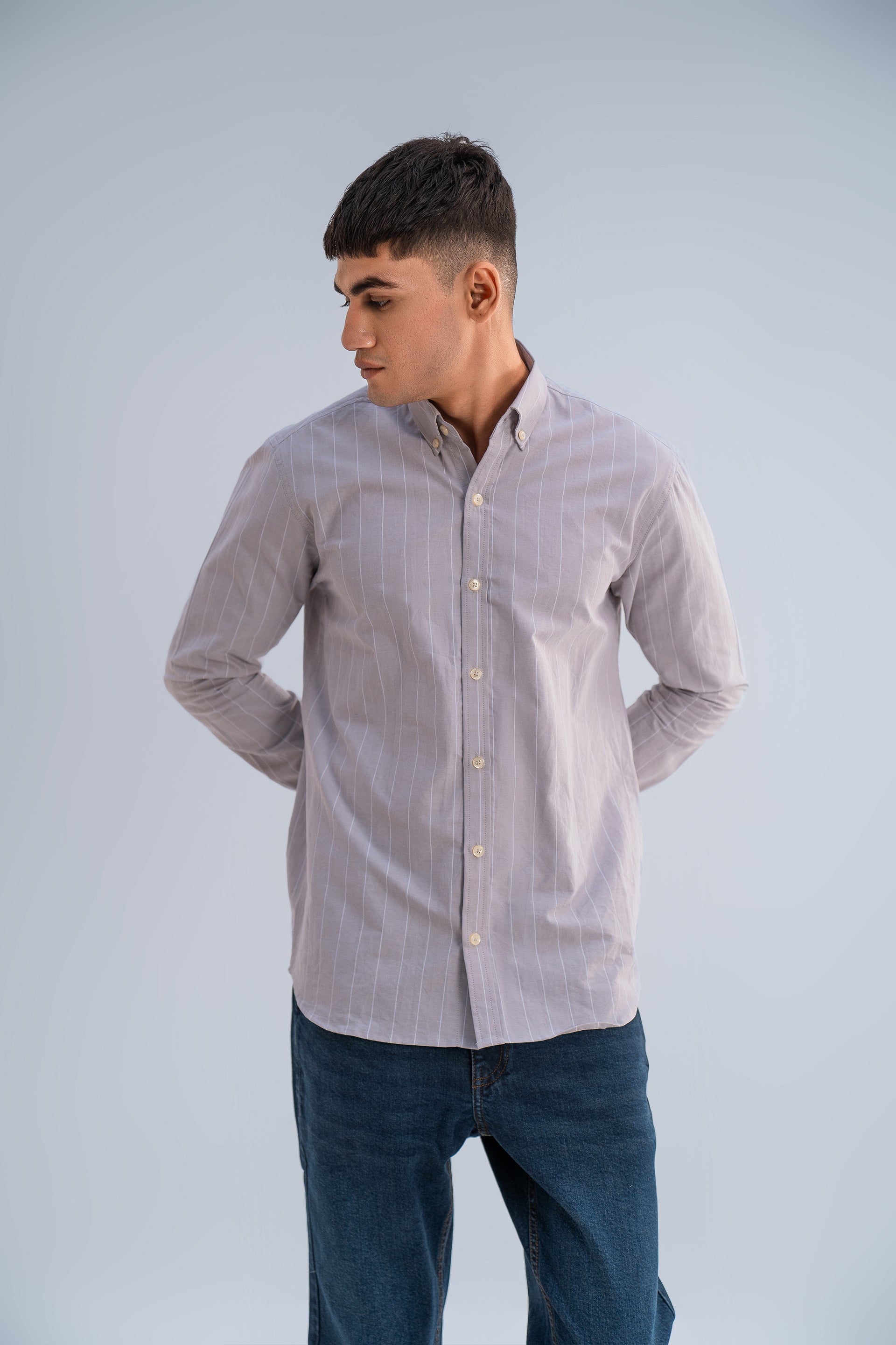 Metal Grey Stripes Shirt