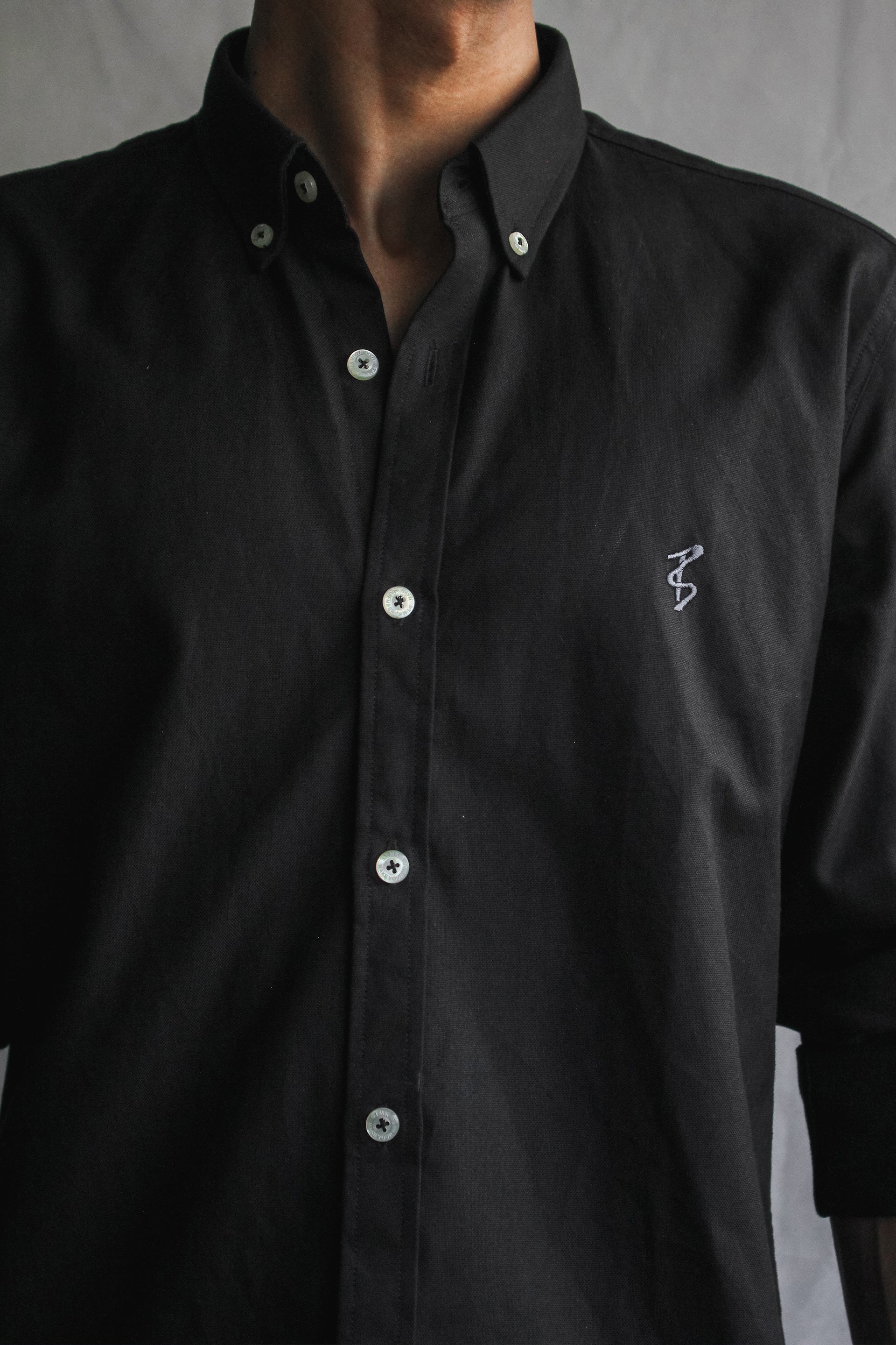Black Oxford Button Down Shirt