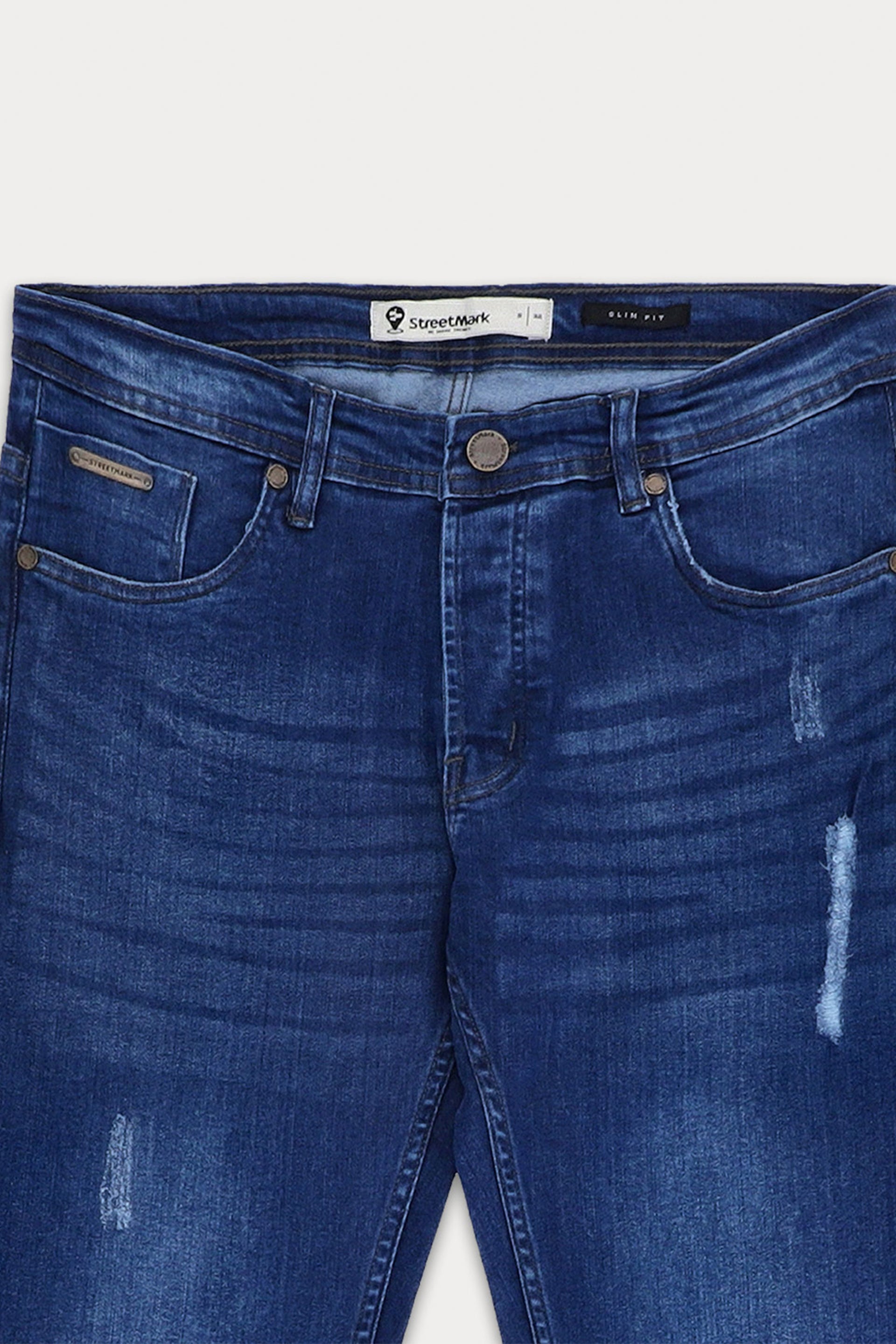 Indigo Bruise Blue Wash Denim Jeans